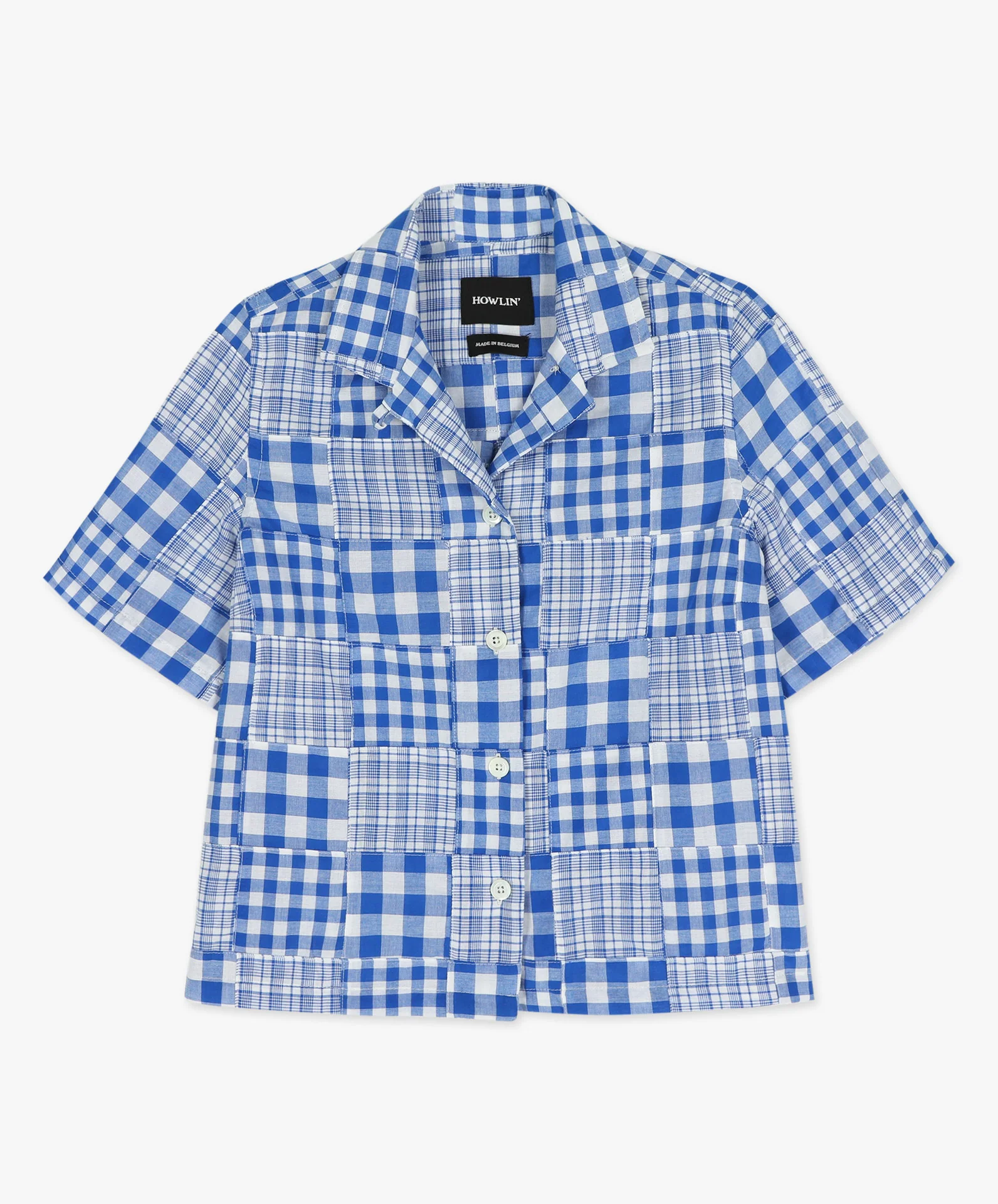 Cocktails For The Girls Please Shirt - Blue Madras Patchwork (Women)