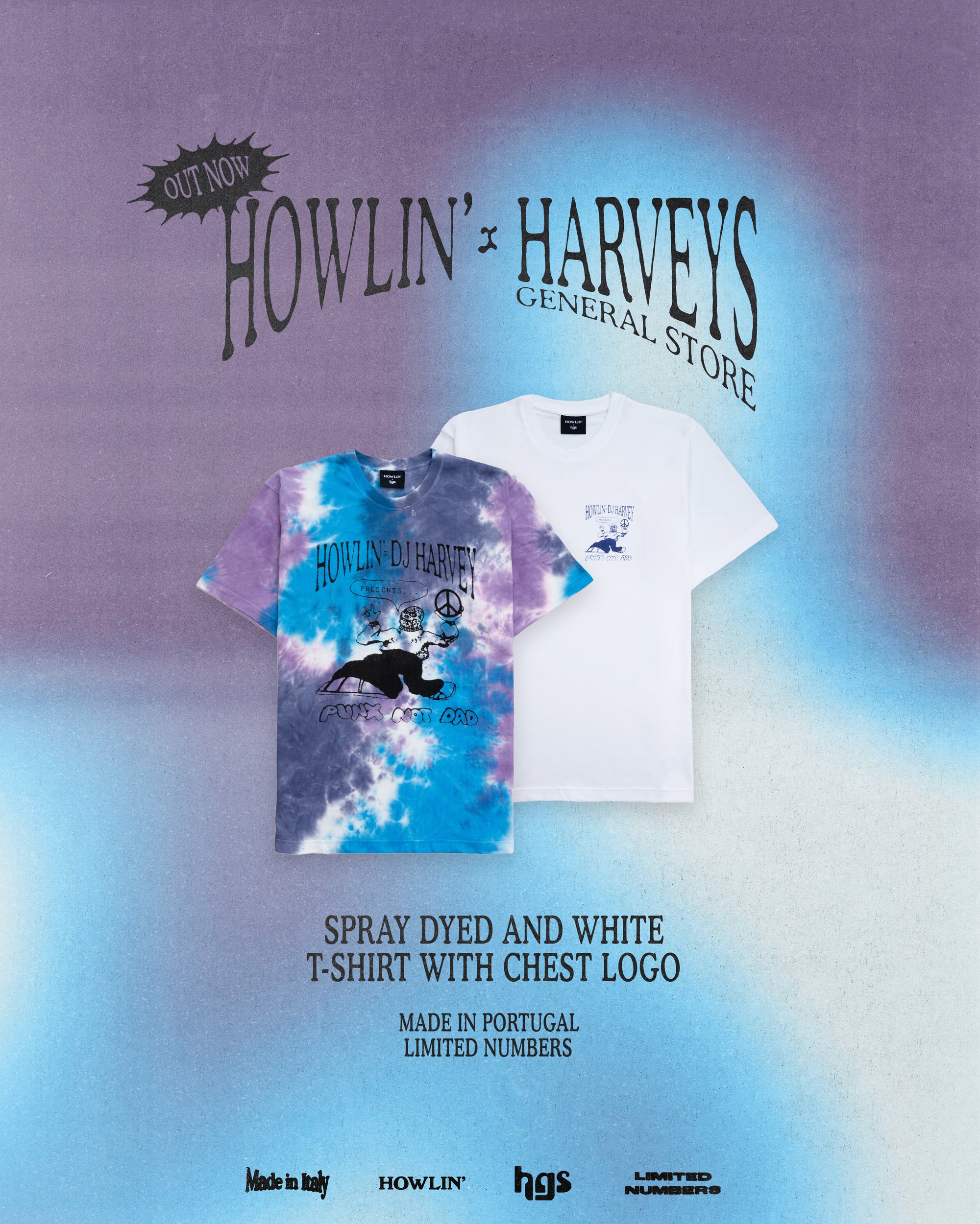 Spray Dyed T-shirt With Logo  - Midnight Mix *Ltd