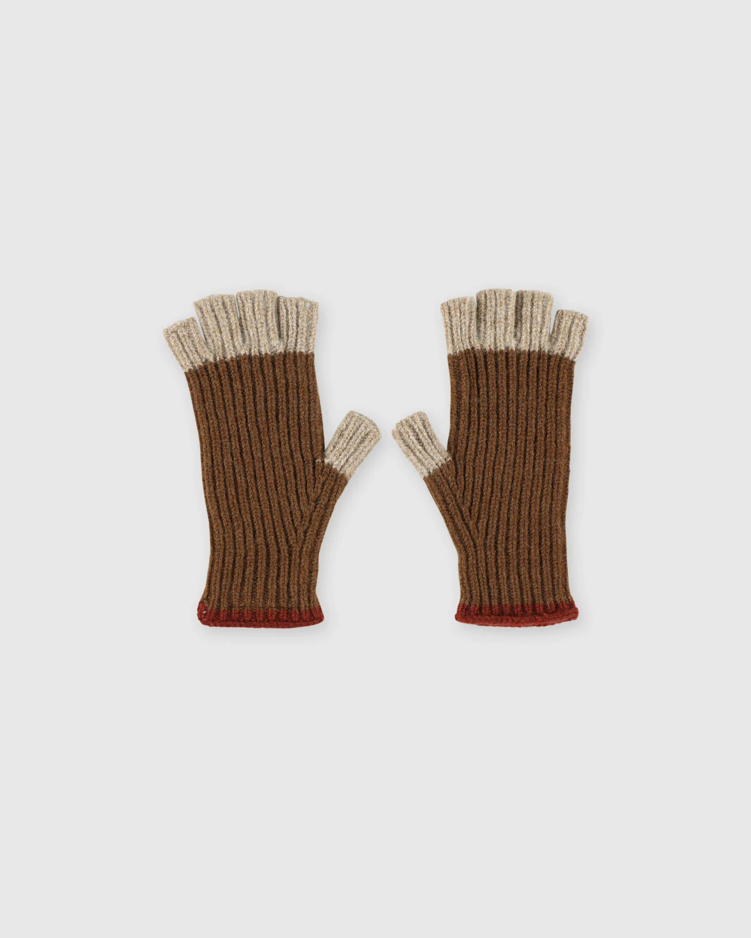 No Fingers In There Ribbed Gloves - Wood