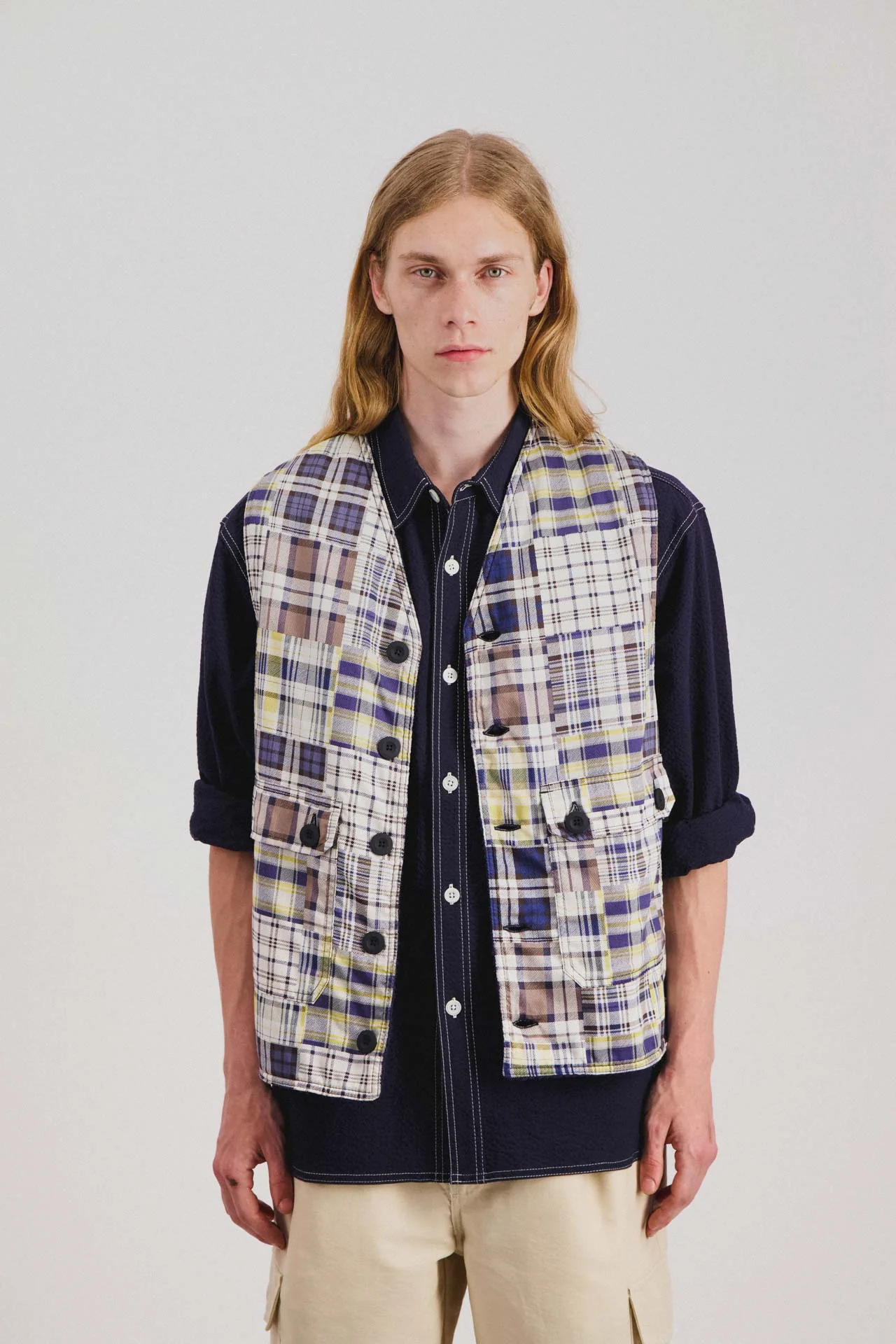 Cosmic Vest - Blue Madras Mix