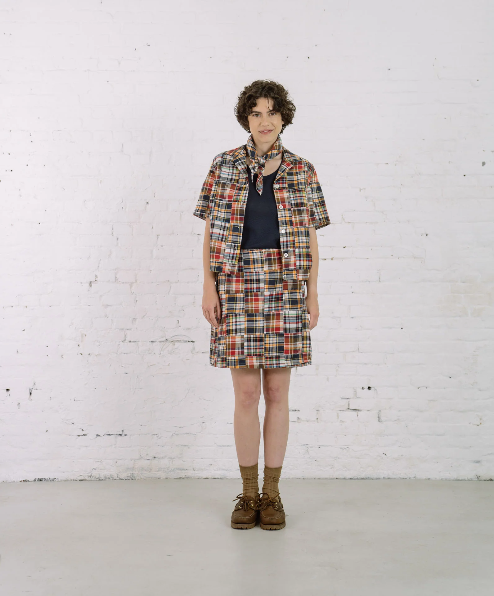 Cocktails For The Girls Please Shirt - Multi Madras Patchwork (Women)