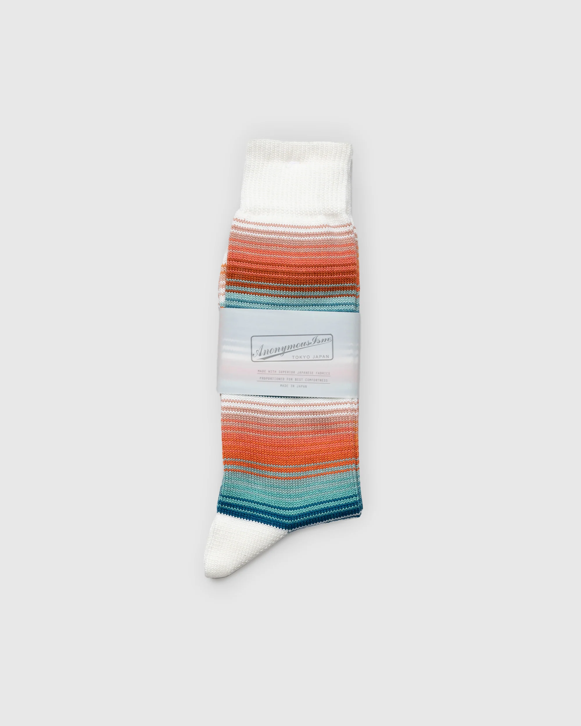 Sarape Stripes Crew Socks - White