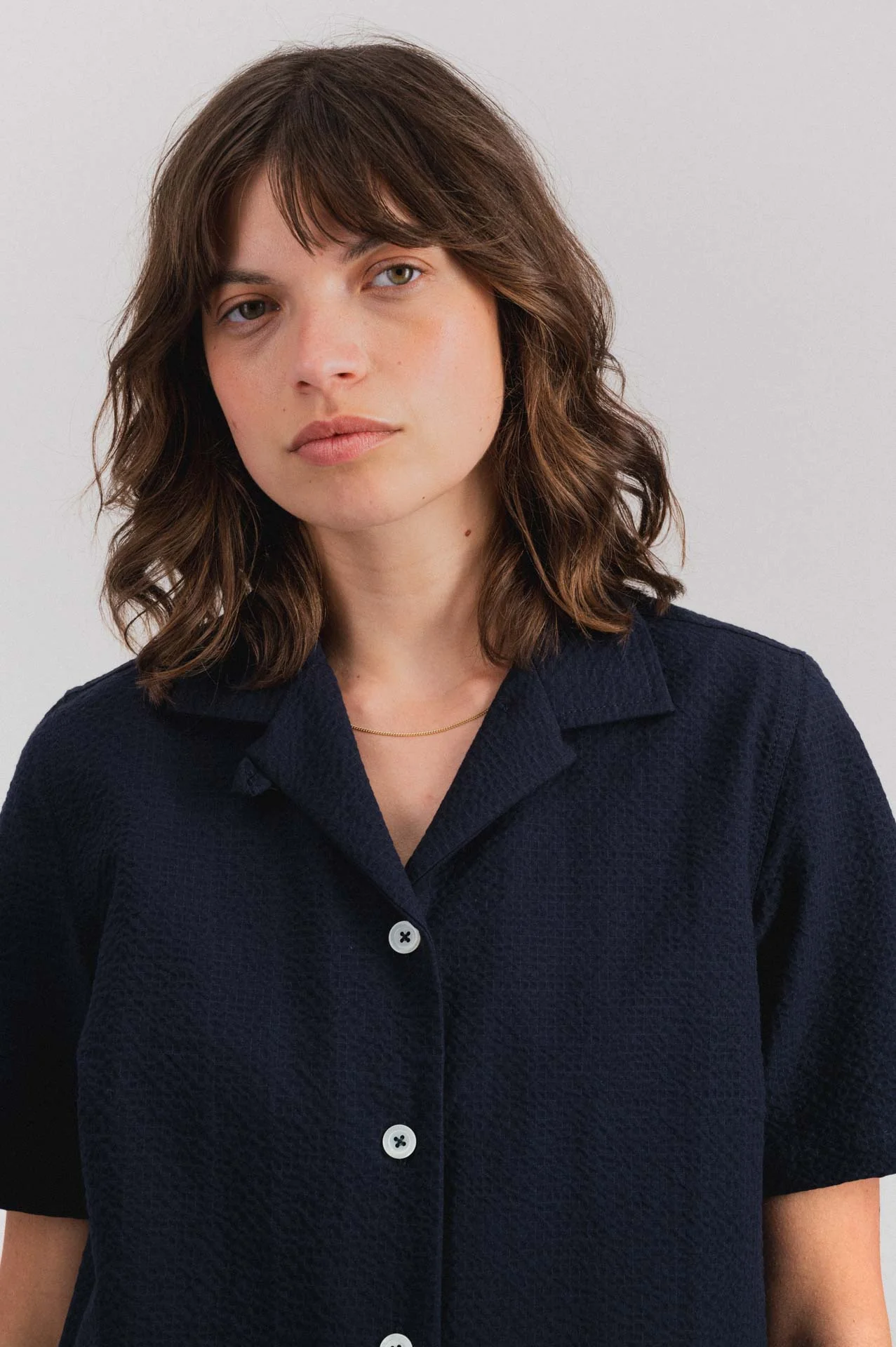 Cocktails for the Girls shirt - Seersucker - Navy (Women)