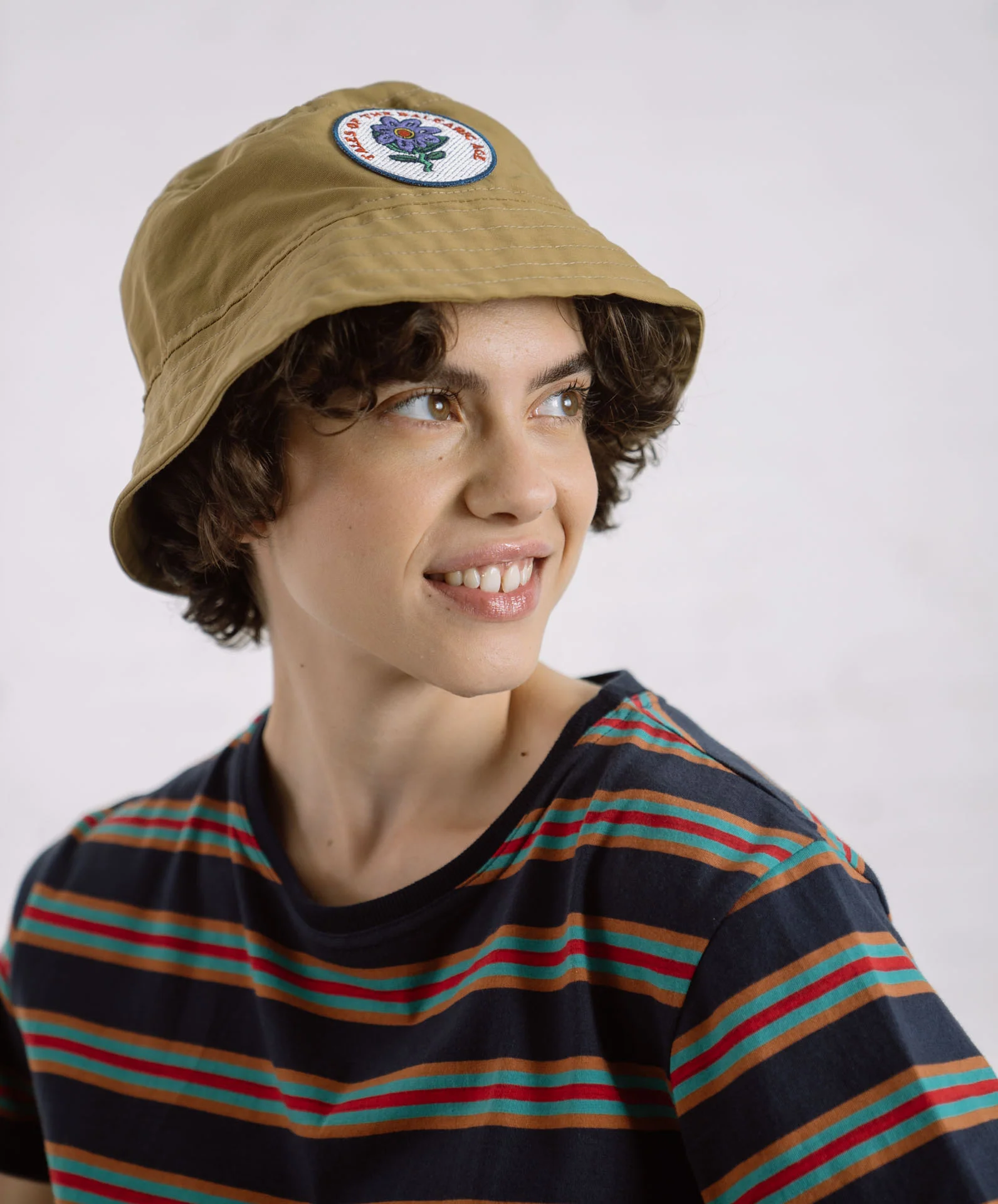 Dream On Dreamer Hat With Patch - Khaki Water Repellent Nylon