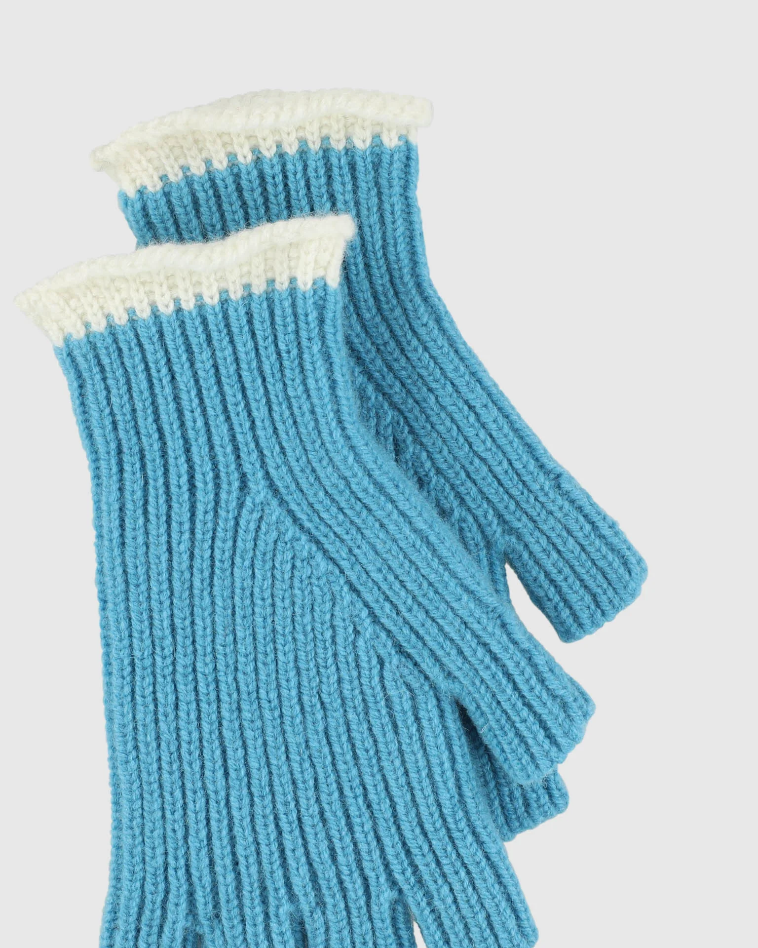 Lost My Fingers Ribbed Gloves - Aquamarine