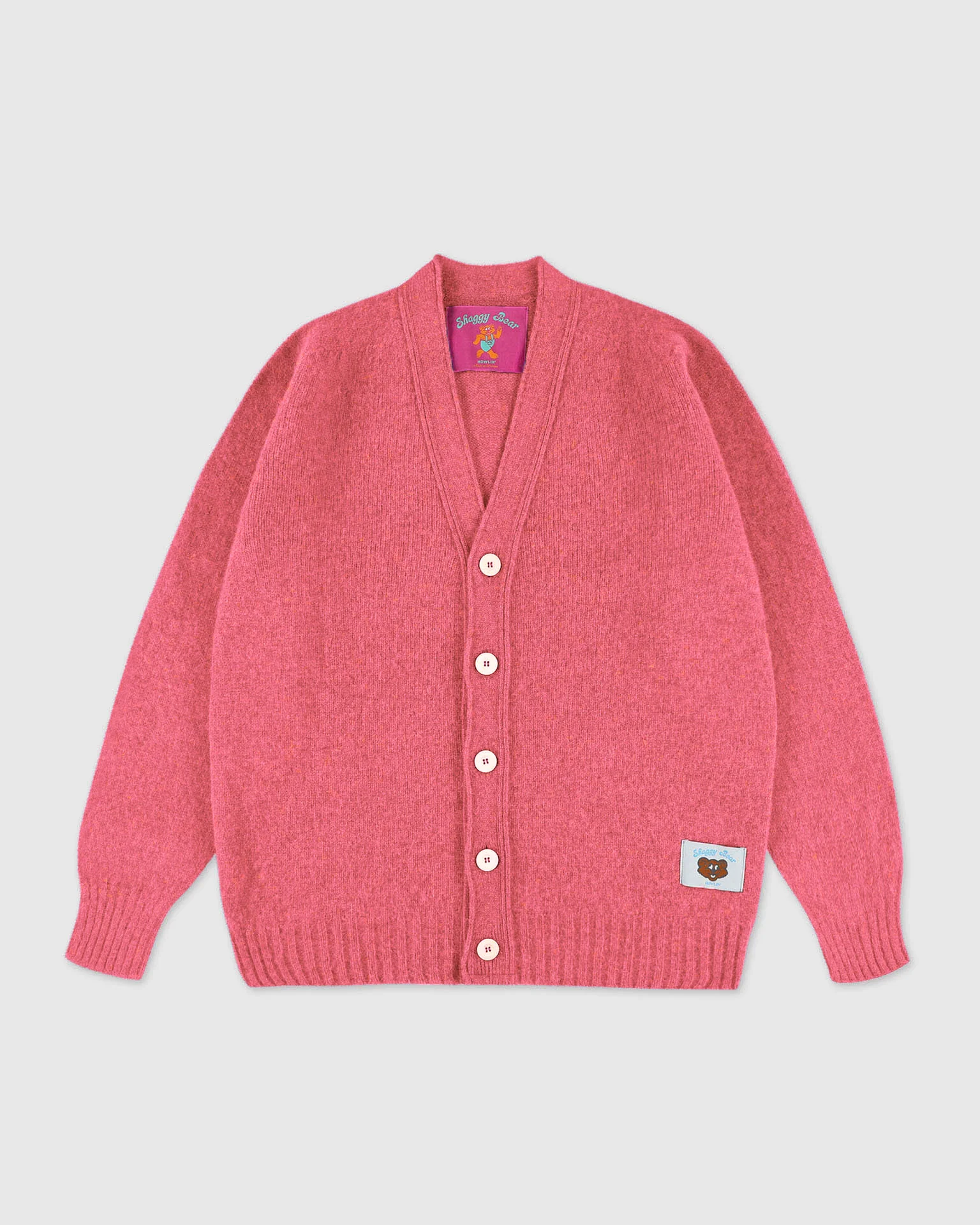 Shaggy Bear Cardigan - Rose Juice