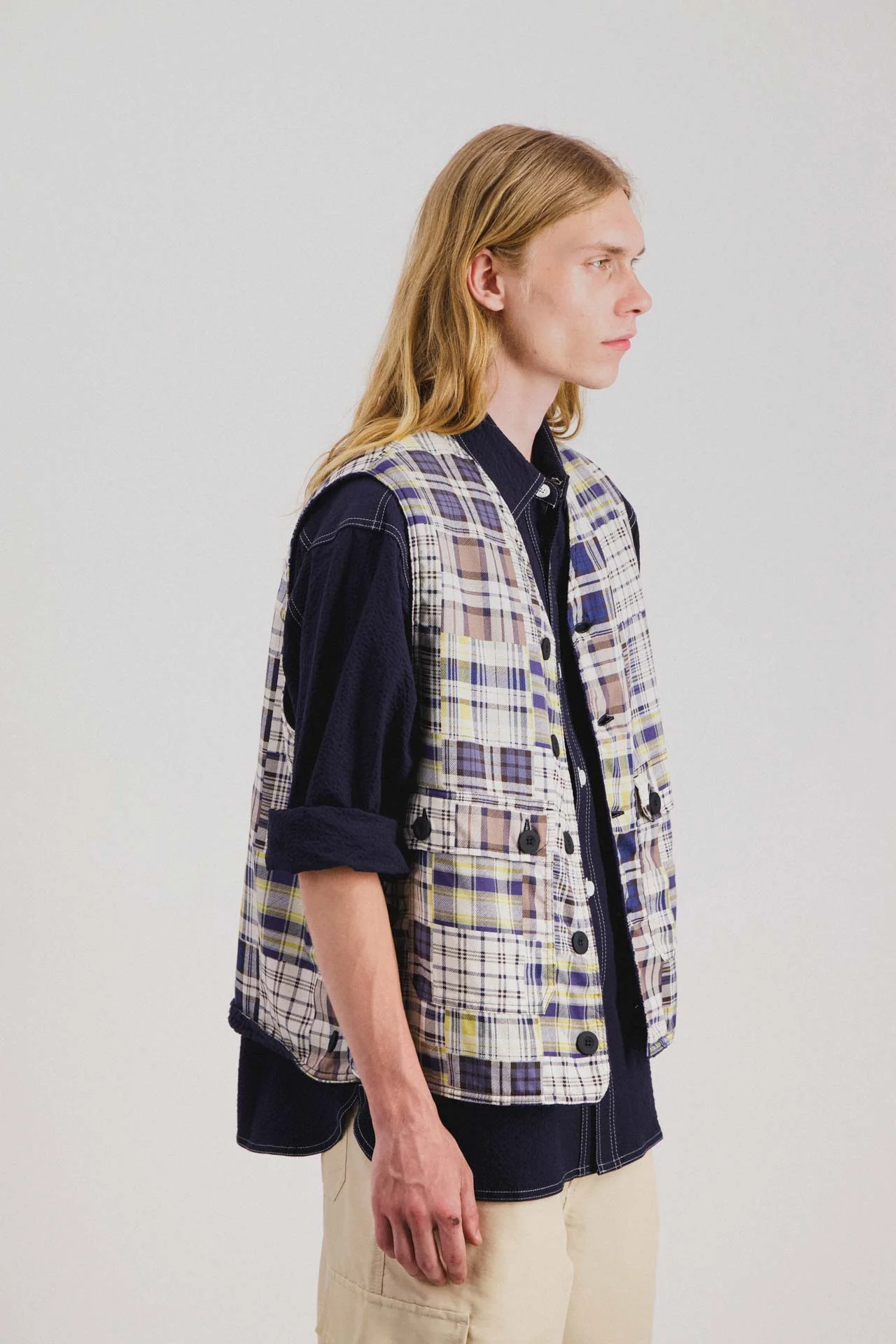 Cosmic Vest - Blue Madras Mix