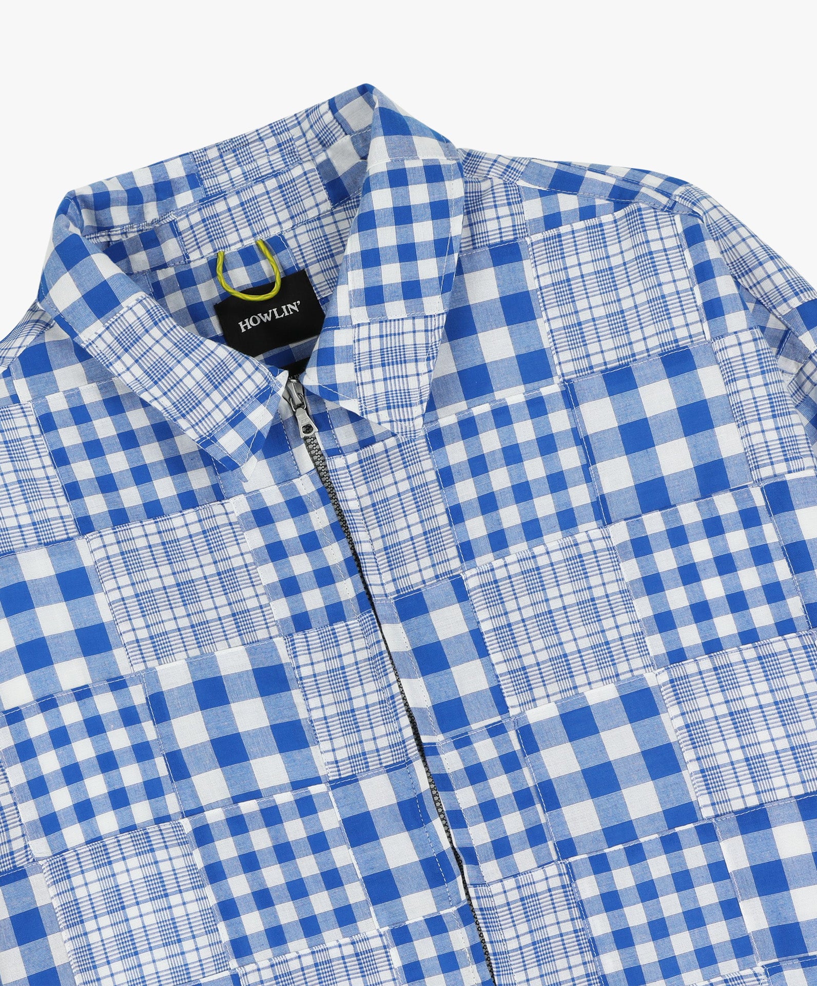 Boxy Swing Jacket - Blue Madras Patchwork