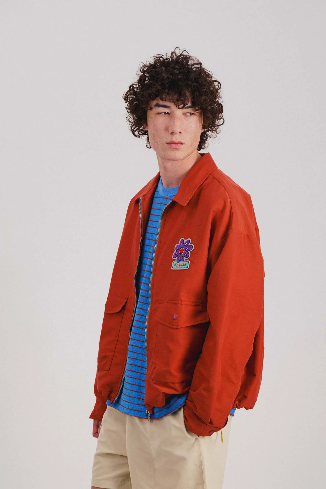 Boxy Swing Jacket - Howlin’ Flower - Reddish