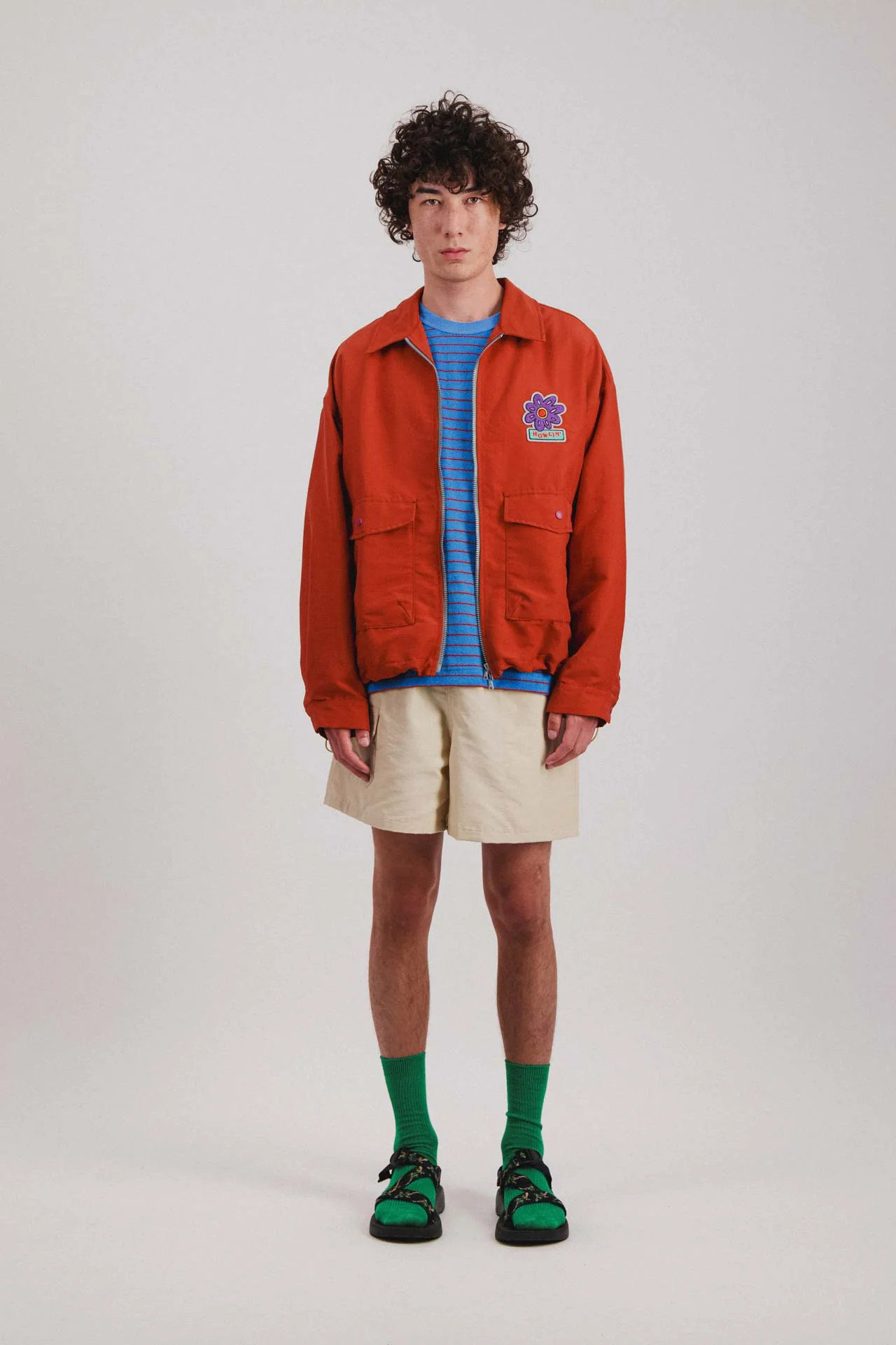 Boxy Swing Jacket - Howlin’ Flower - Reddish