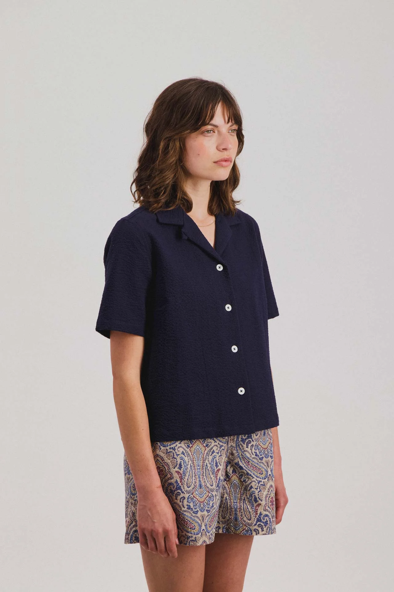 Cocktails for the Girls shirt - Seersucker - Navy (Women)