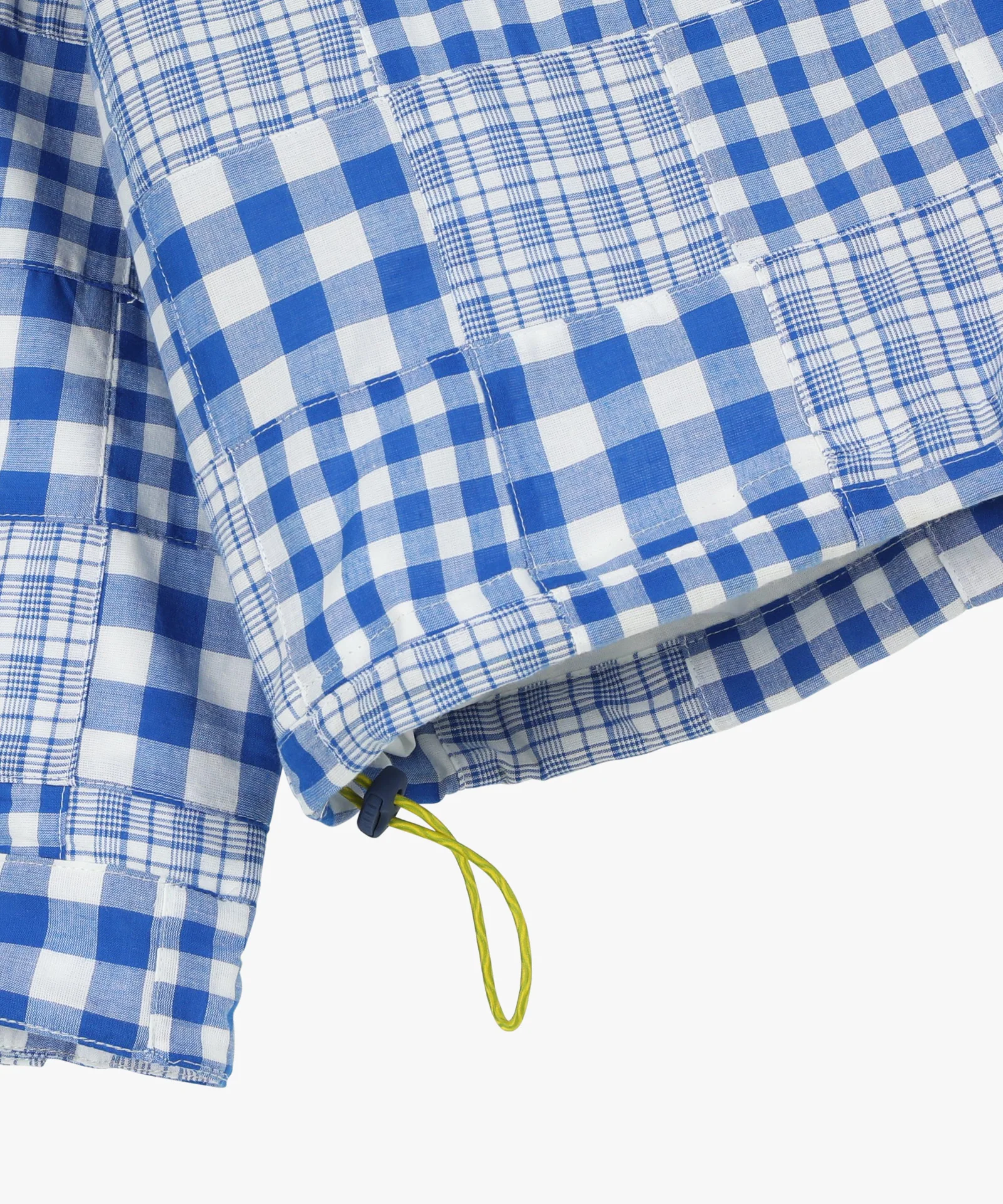 Boxy Swing Jacket - Blue Madras Patchwork