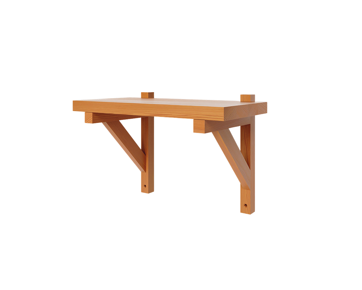 Bracket Shelf | Warm Brown Pine | Small