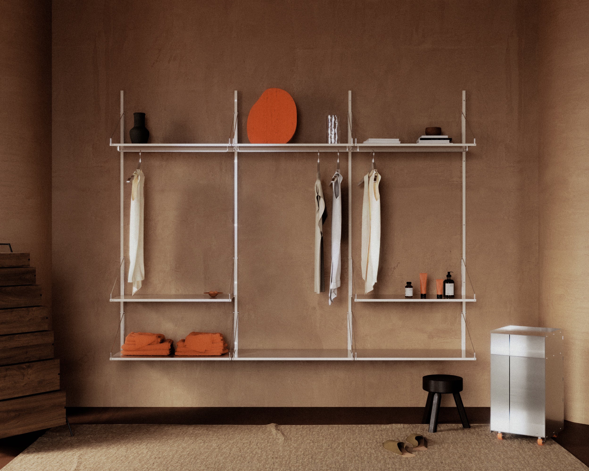 Library Hanger Shelf | Warm White Steel | D40 / W80