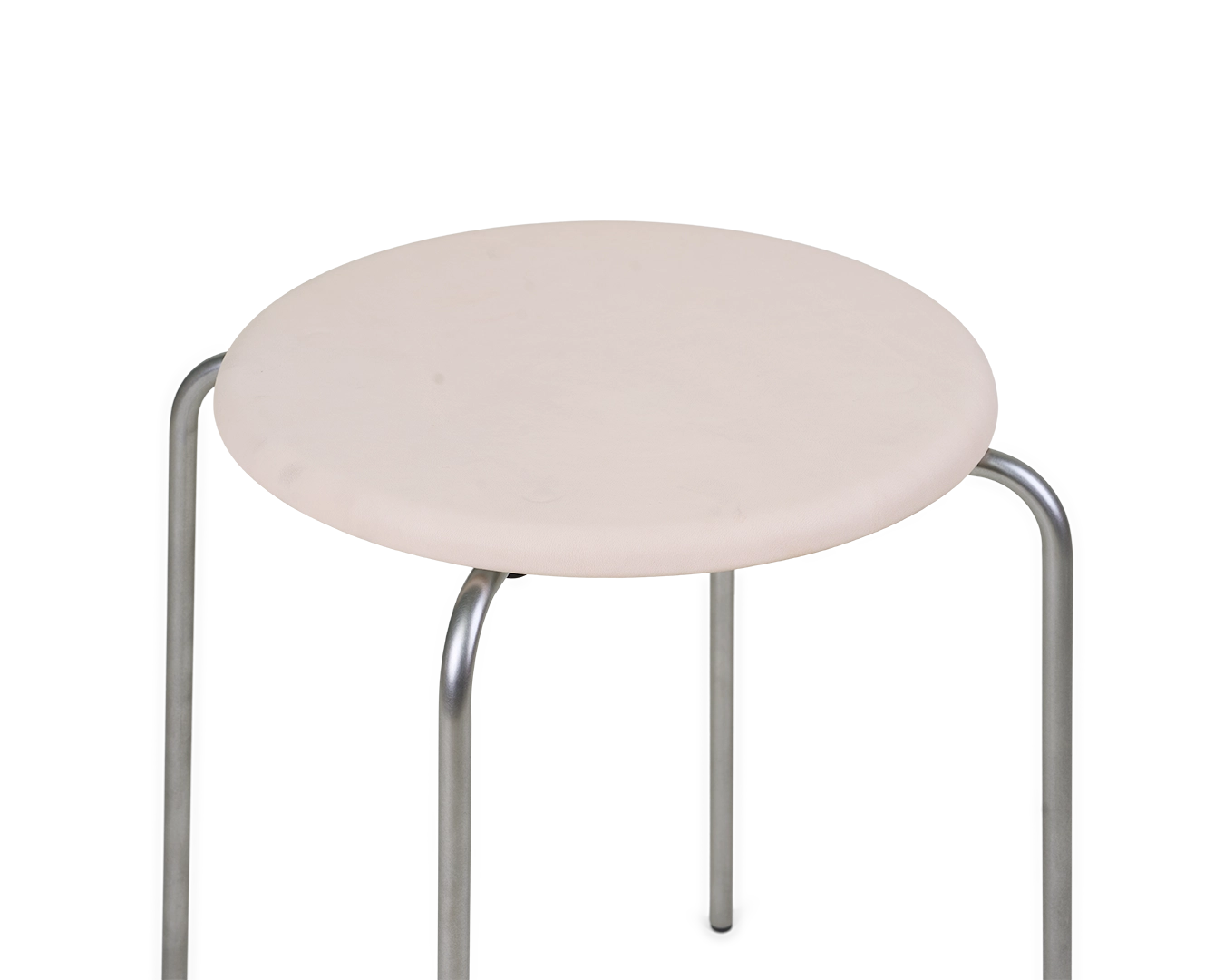 Petit Rond Stool | Stainless Steel / Natural Leather