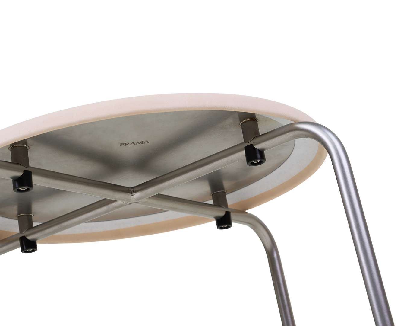 Petit Rond Stool | Stainless Steel / Natural Leather