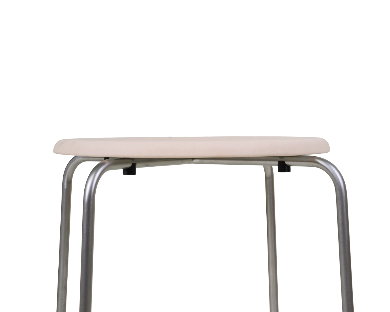 Petit Rond Stool | Stainless Steel / Natural Leather
