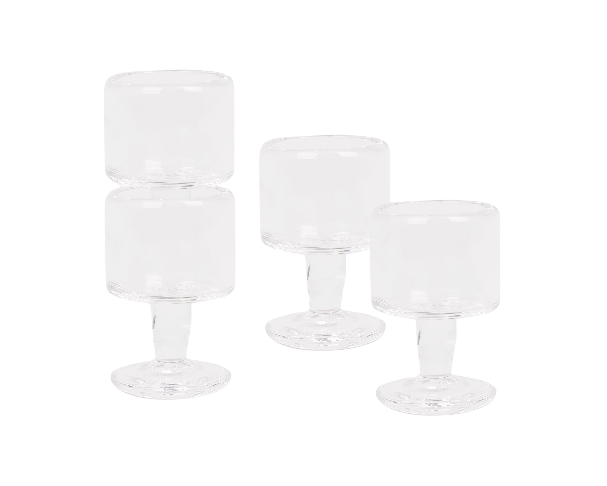 0405 Stem Glass Set of Four | Clear | Small
