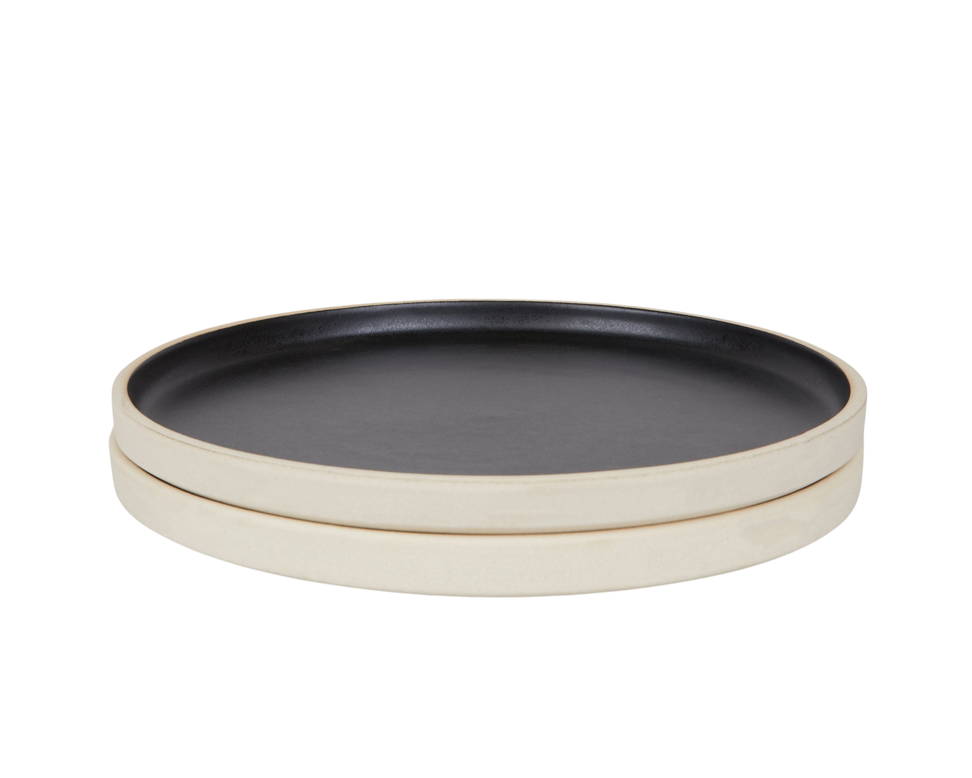Otto Ceramic Plate Set of Two | Black | Large
