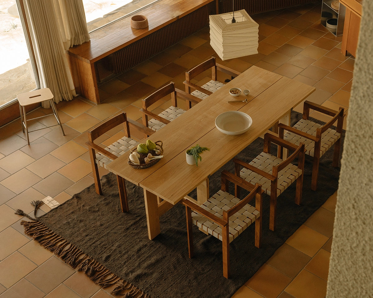 Symmetry Armrest Chair | Honey Ash Wood / Oat Fabric