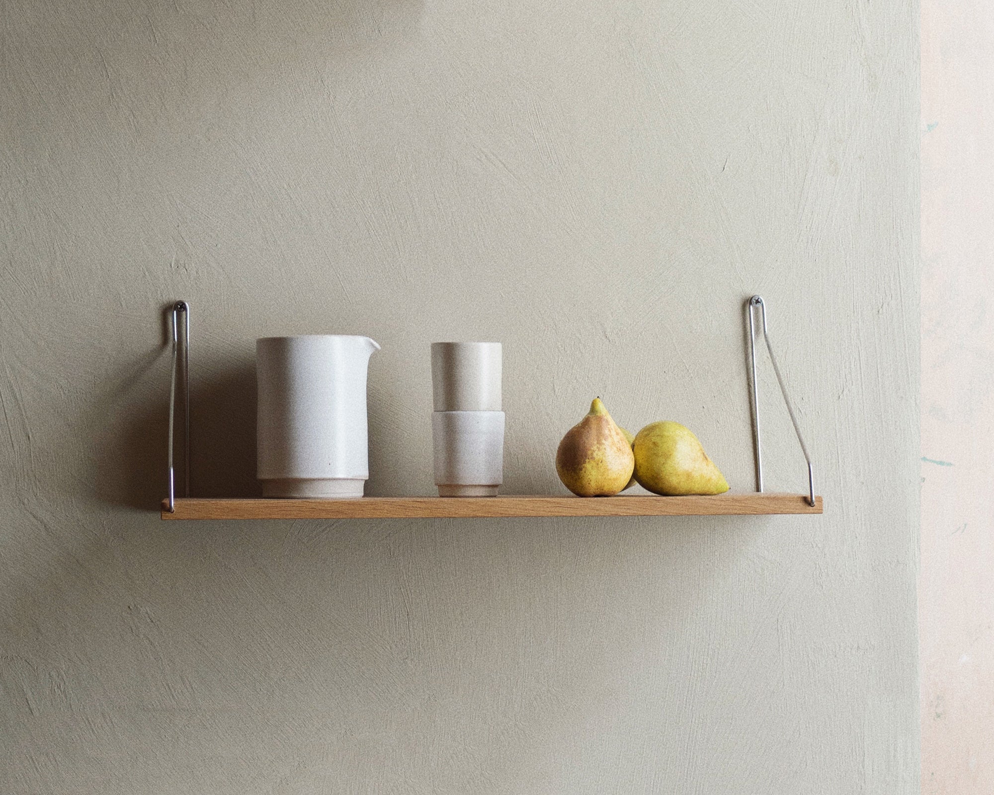 Single Shelf | Natural Oak / Stainless Steel | D20 / W60