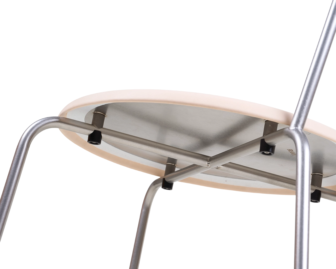 Petit Rond Chair | Stainless Steel / Natural Leather