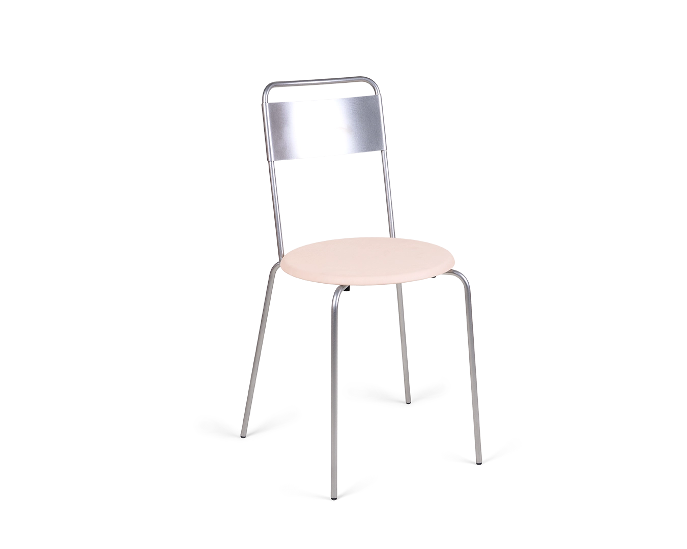 Petit Rond Chair | Stainless Steel / Natural Leather