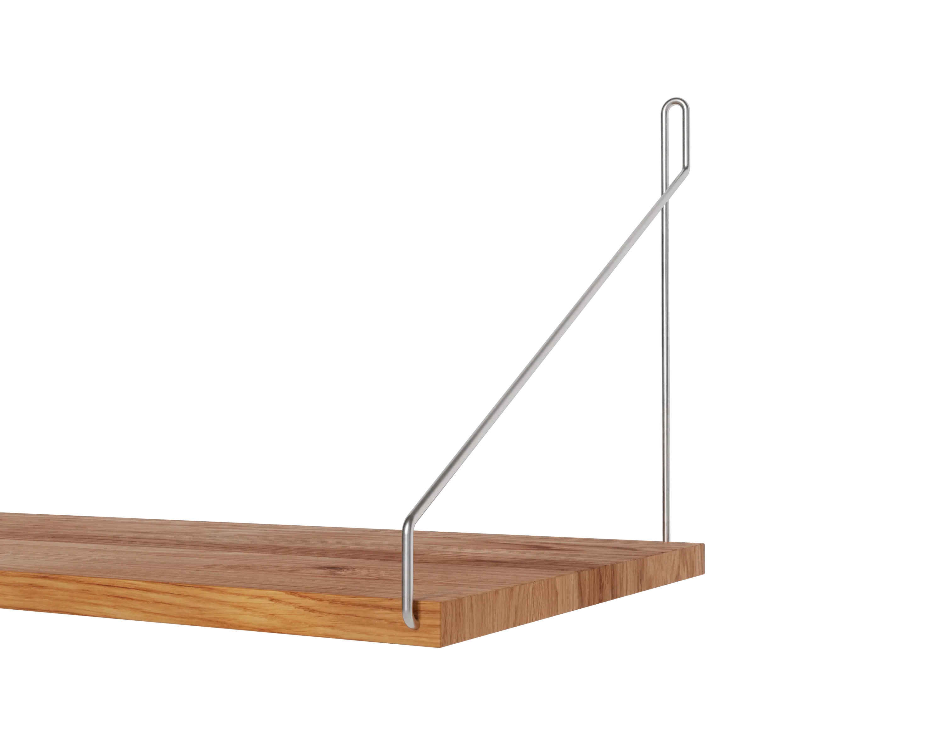 Single Shelf | Natural Oak / Stainless Steel | D27 / W40