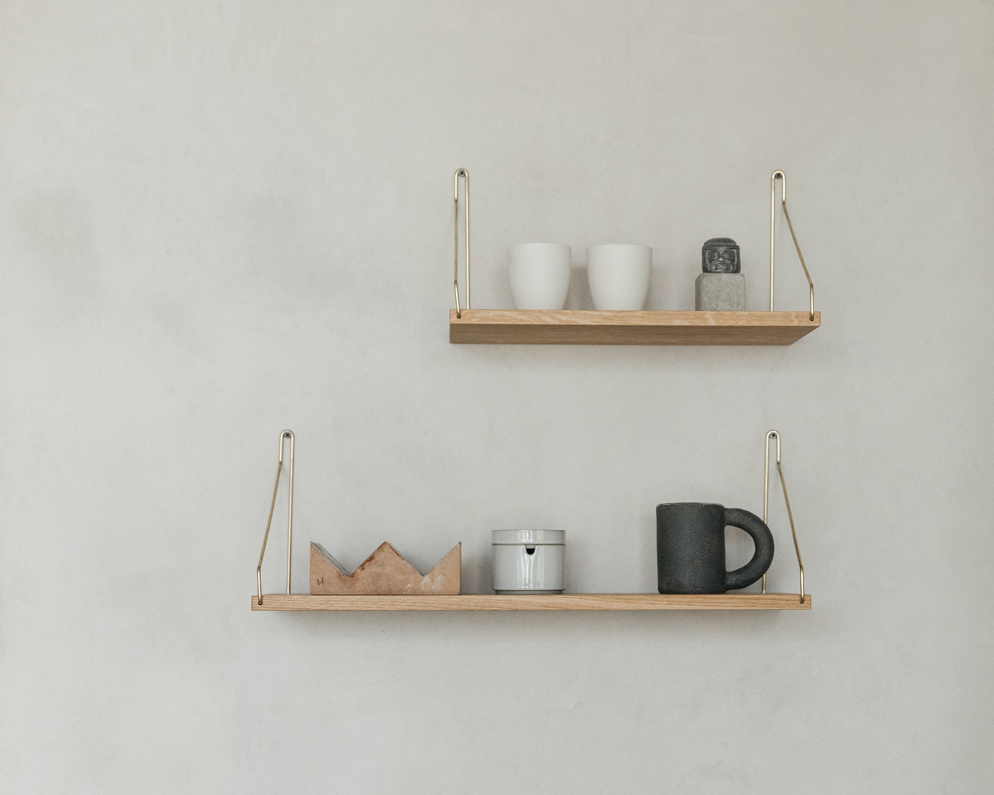 Single Shelf | Natural Oak / Brass | D20 / W60