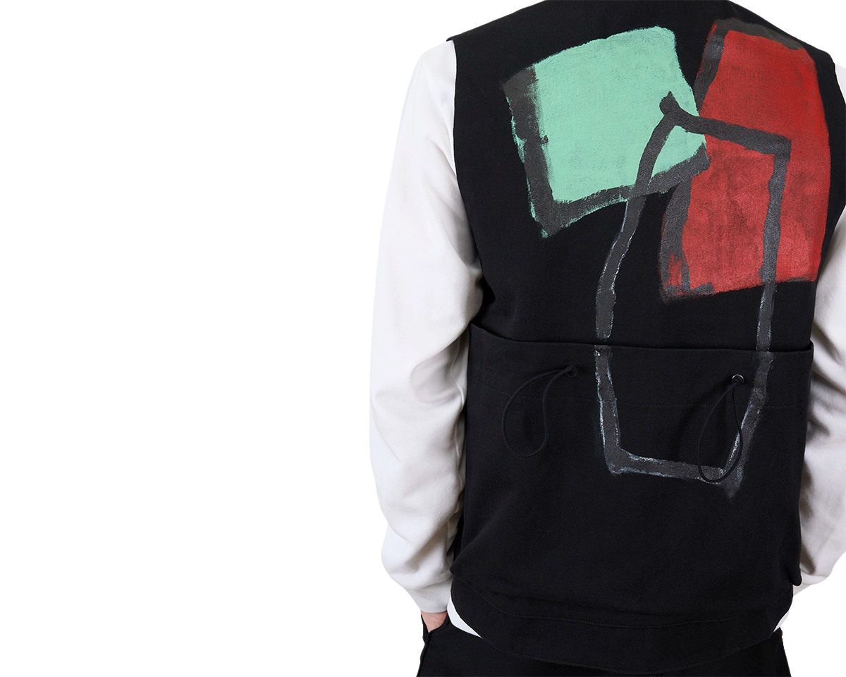 Toogood x FRAMA | Roper Gilet | Painted Cotton Green + Red