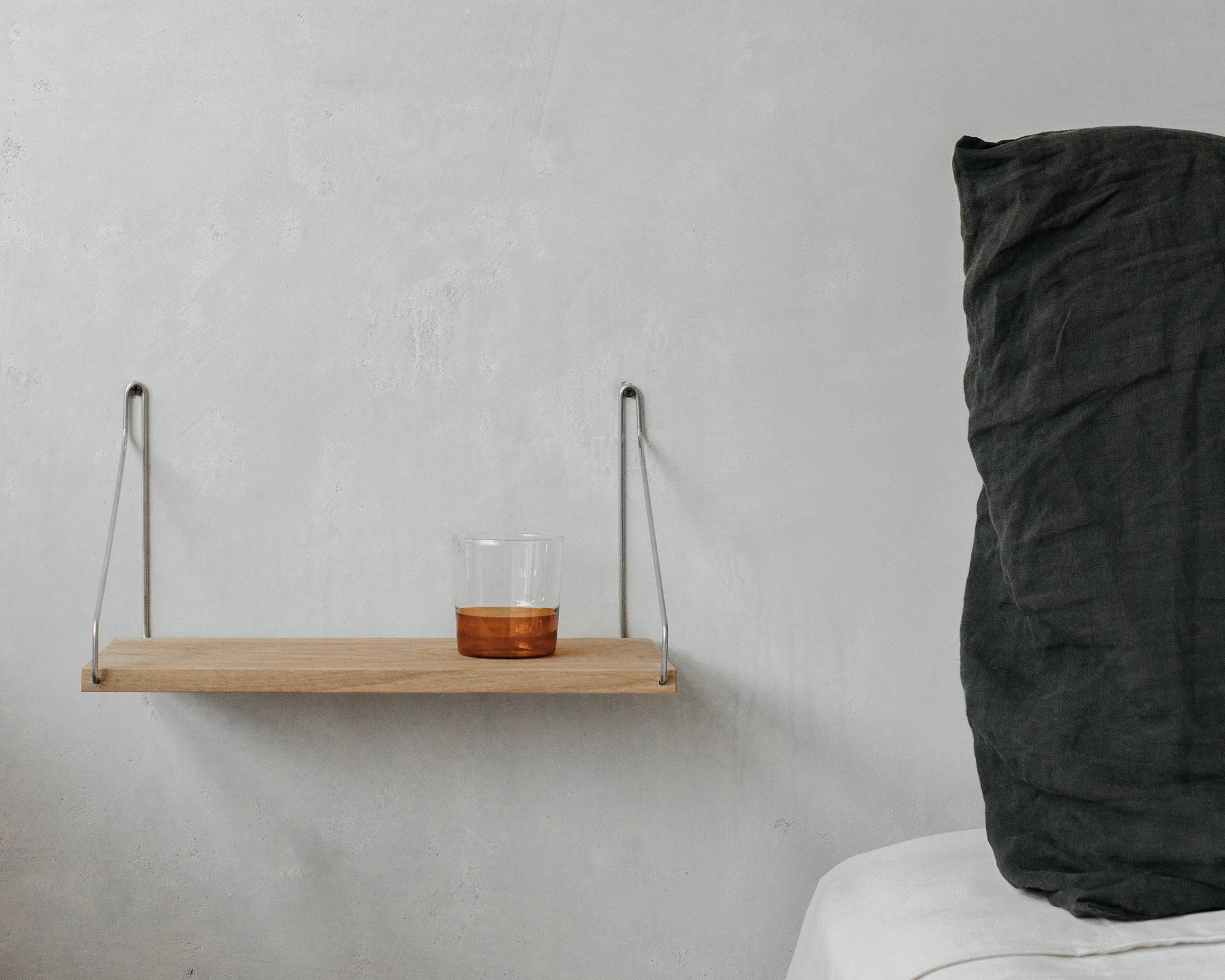 Single Shelf | Natural Oak / Stainless Steel | D20 / W40