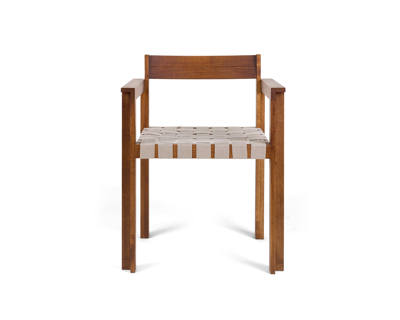 Symmetry Armrest Chair | Honey Ash Wood / Oat Fabric