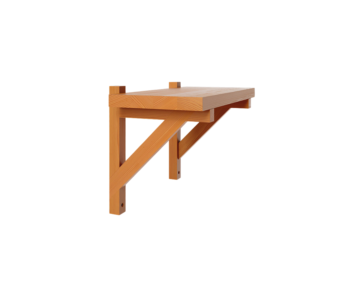 Bracket Shelf | Warm Brown Pine | Small