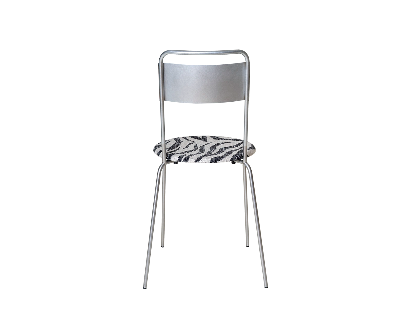 Petit Rond Chair | Stainless Steel / Zebra Fabric