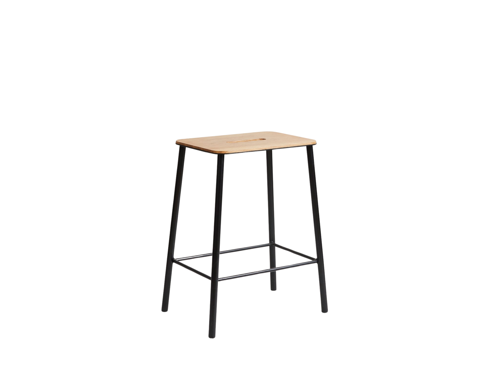 Adam Stool | Black / Oak | H50