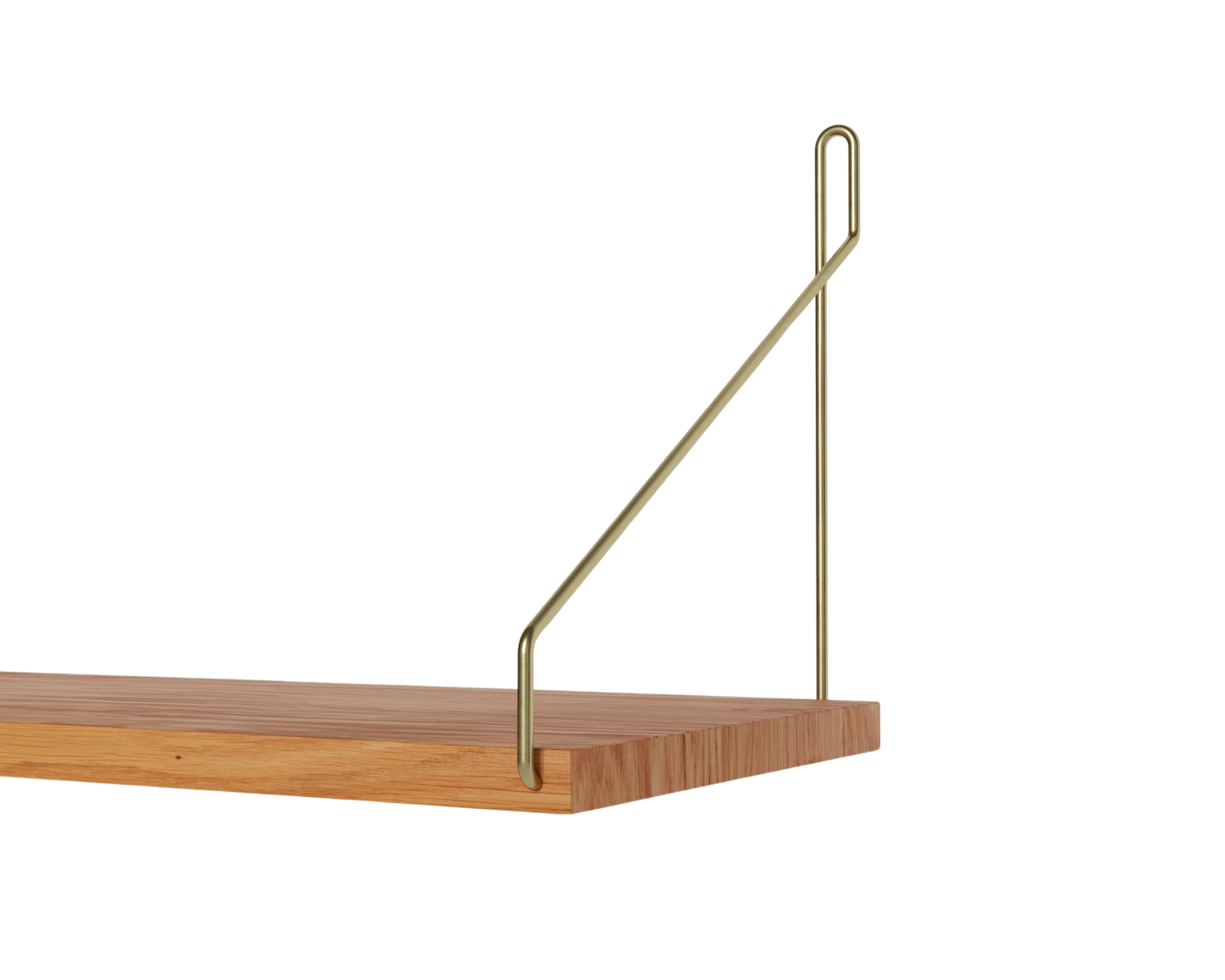 Single Shelf | Natural Oak / Brass | D20 / W80