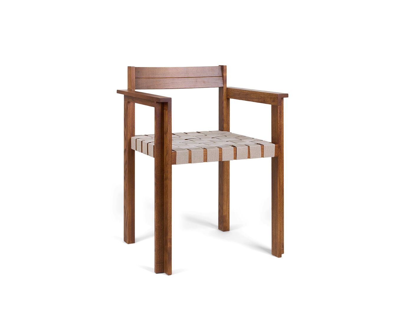 Symmetry Armrest Chair | Honey Ash Wood / Oat Fabric