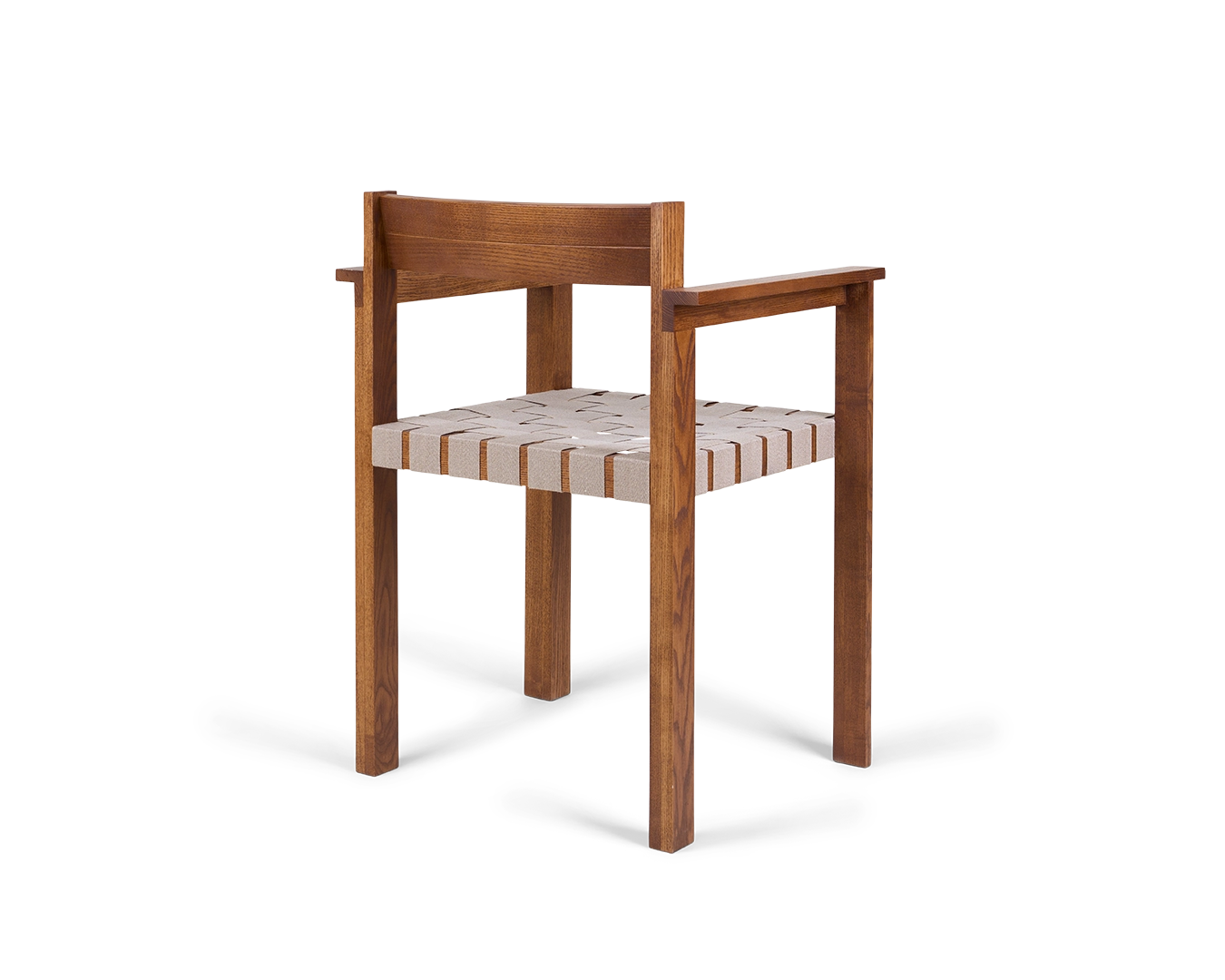 Symmetry Armrest Chair | Honey Ash Wood / Oat Fabric