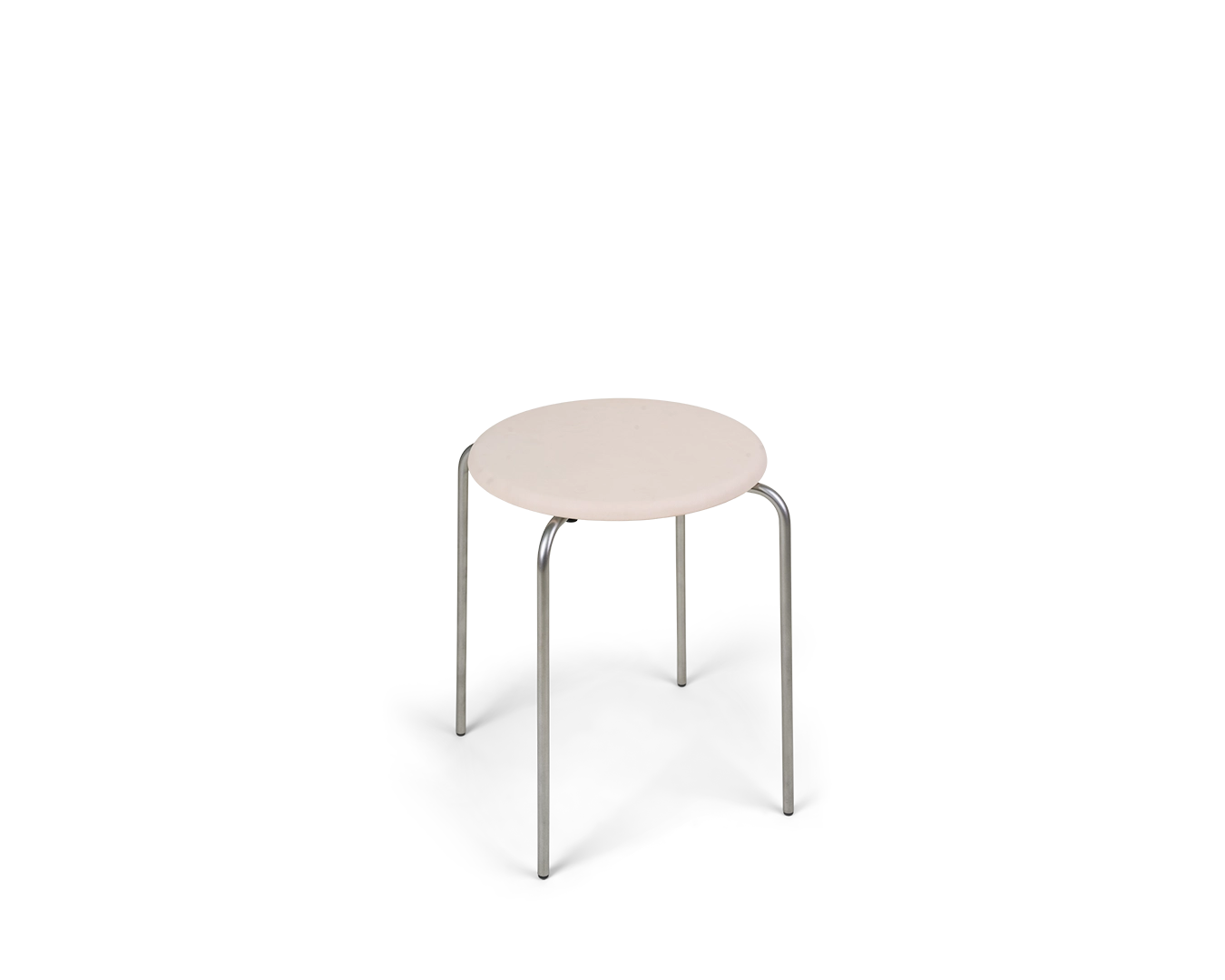 Petit Rond Stool | Stainless Steel / Natural Leather