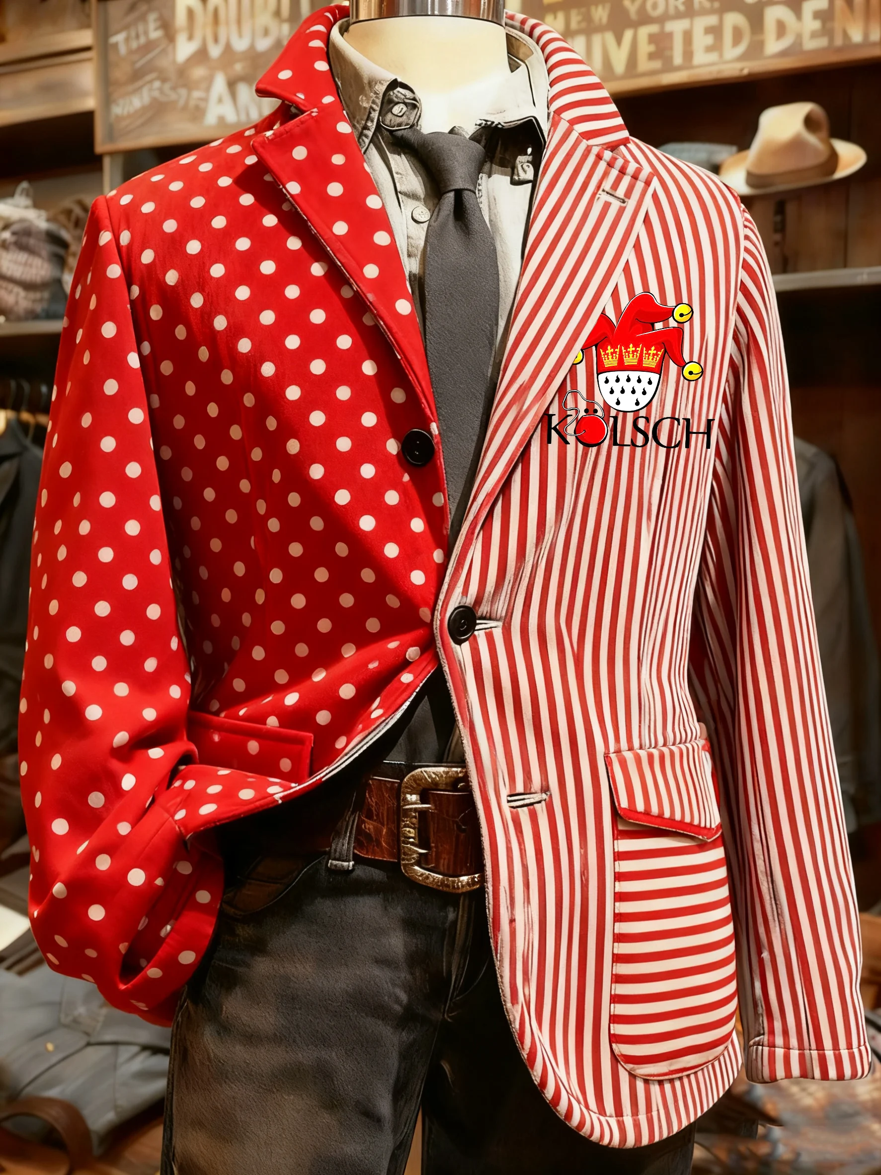 Herren Freizeitjacke aus Cord mit Kölner Karnevals-Print