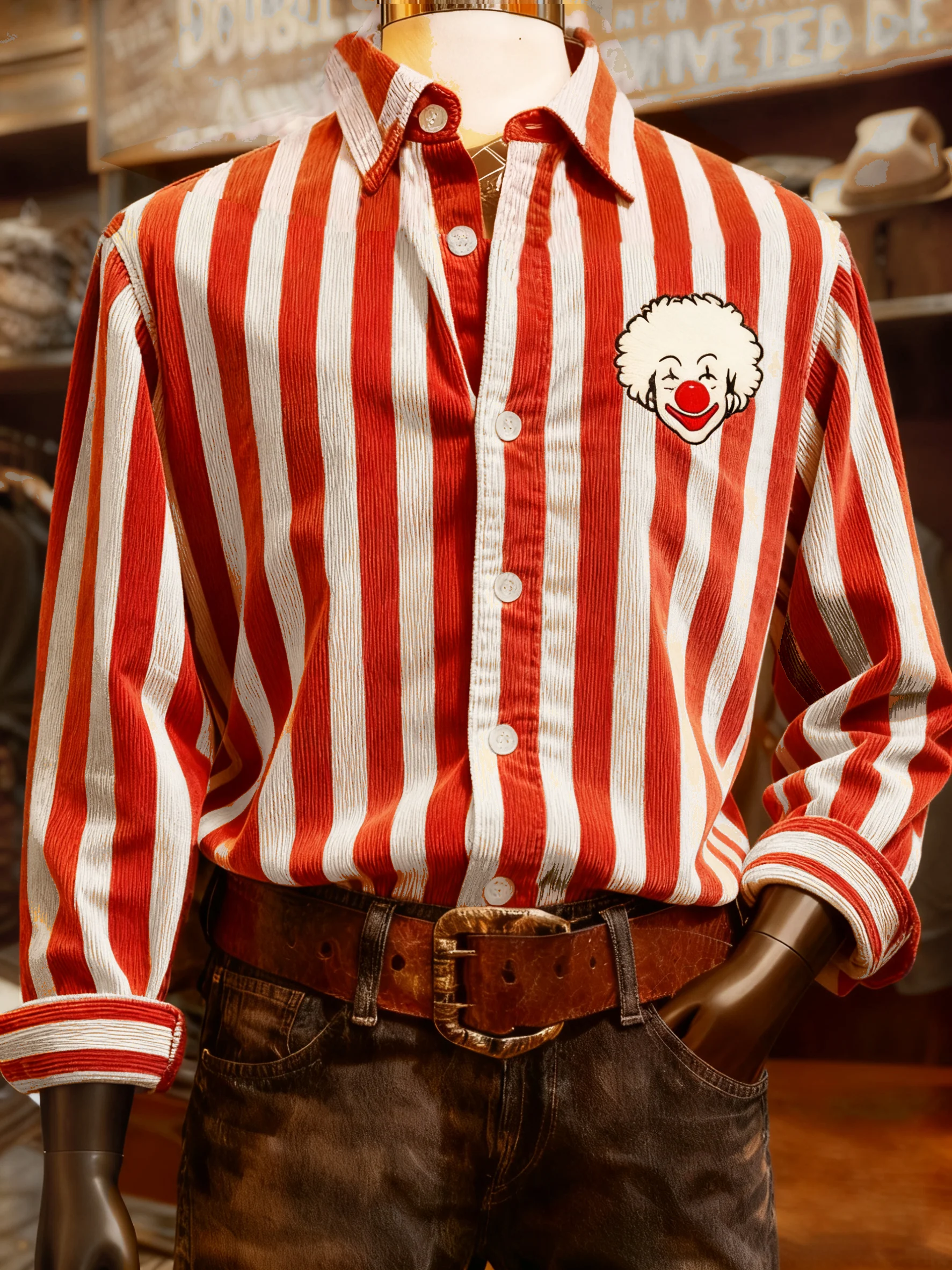 Herren Langarm Freizeithemd mit Kölner Karneval Design Print