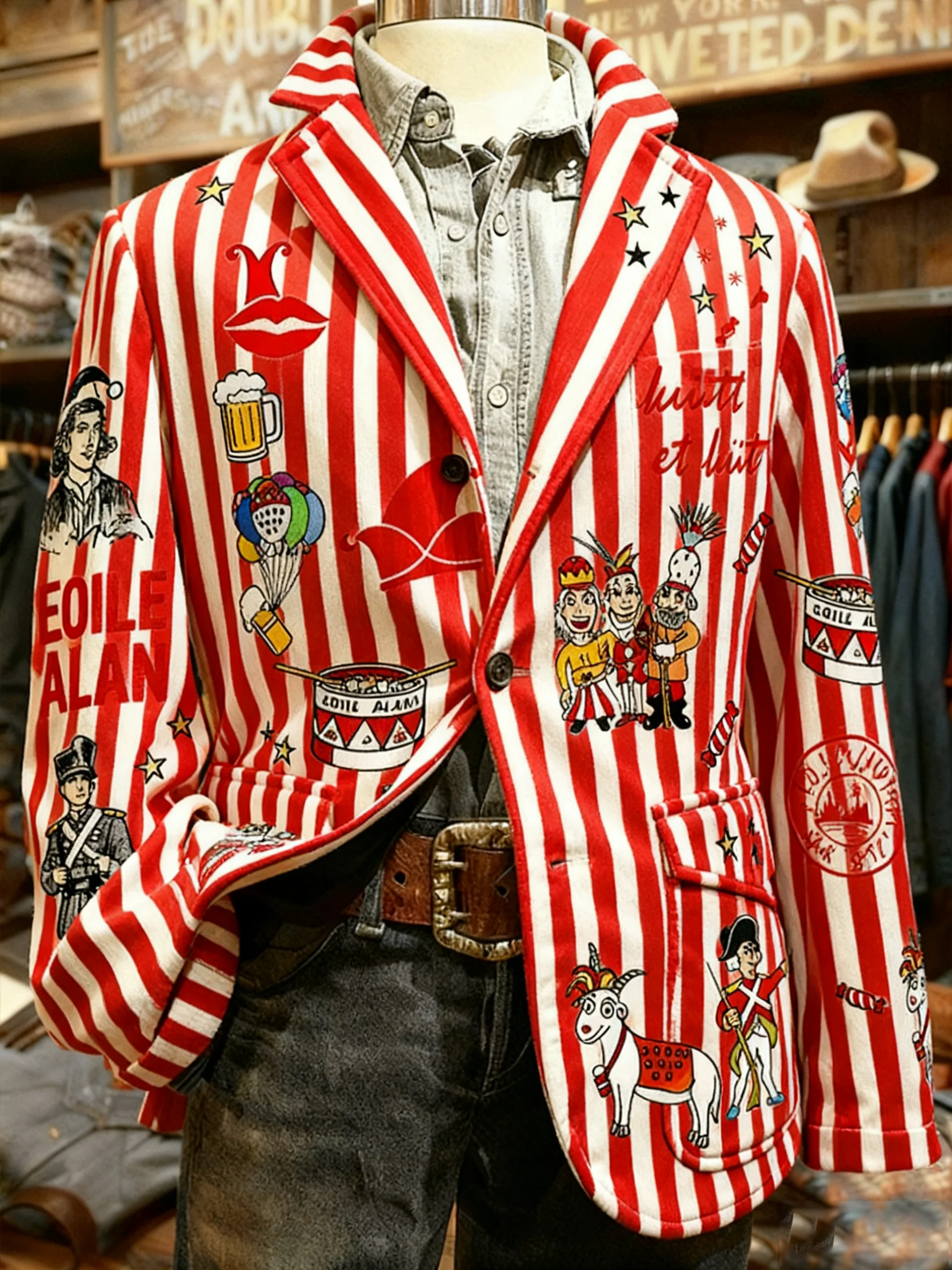 Herren Freizeitjacke aus Cord mit Kölner Karnevals-Print