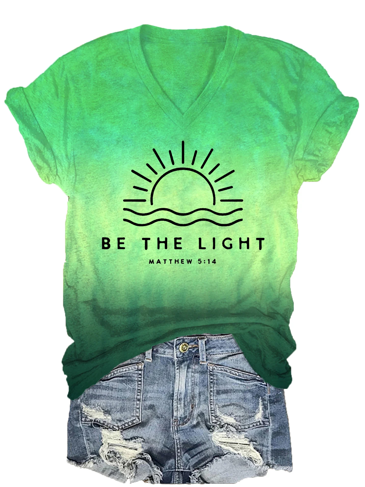 Be The Light-Print-T-Shirt für Damen