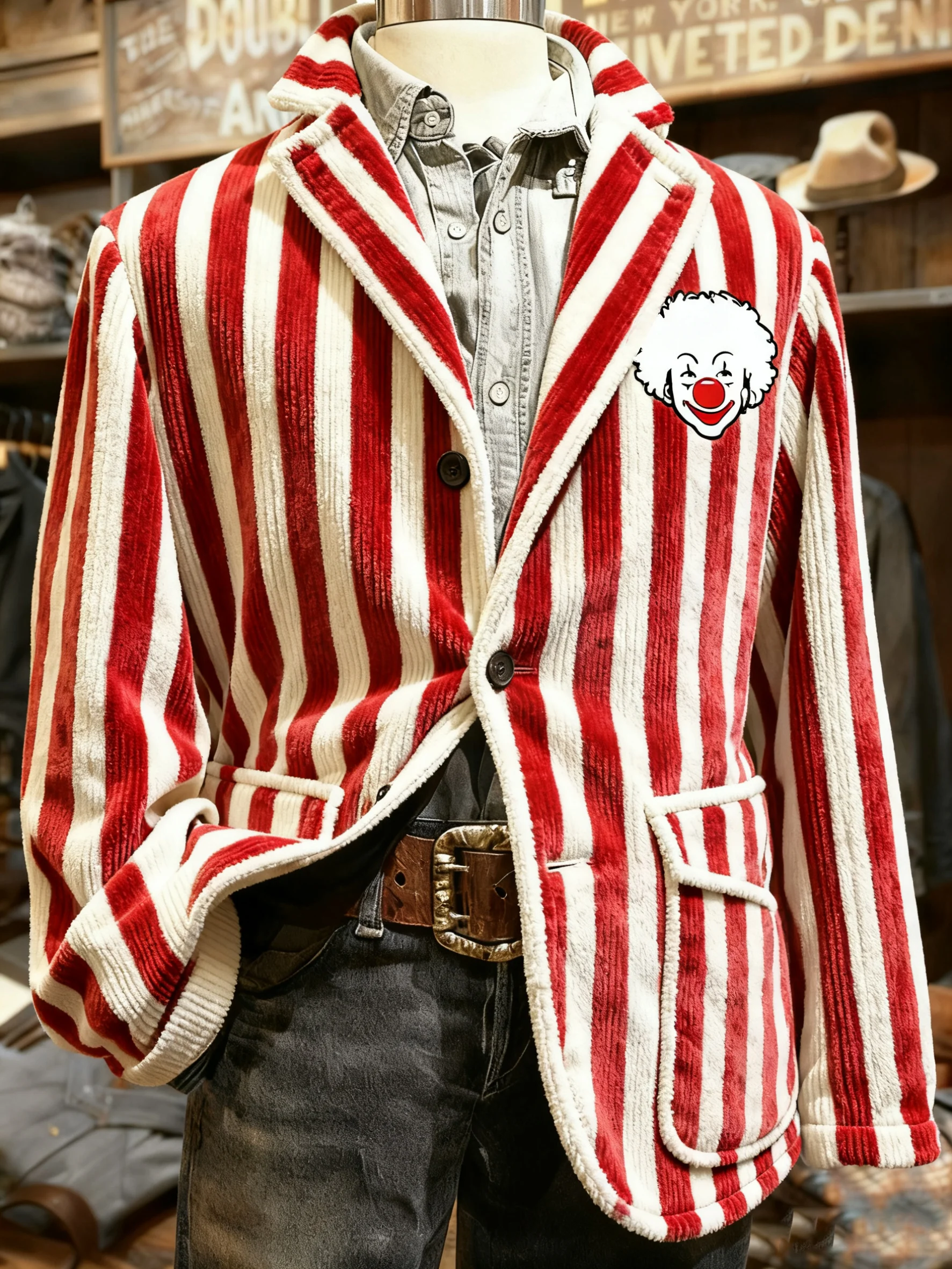 Herren Freizeitjacke aus Cord mit Kölner Karnevals-Print