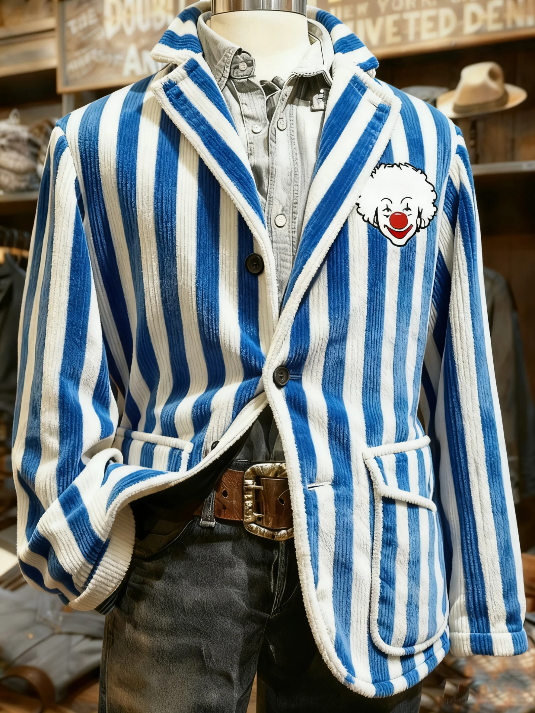 Herren Freizeitjacke aus Cord mit Kölner Karnevals-Print