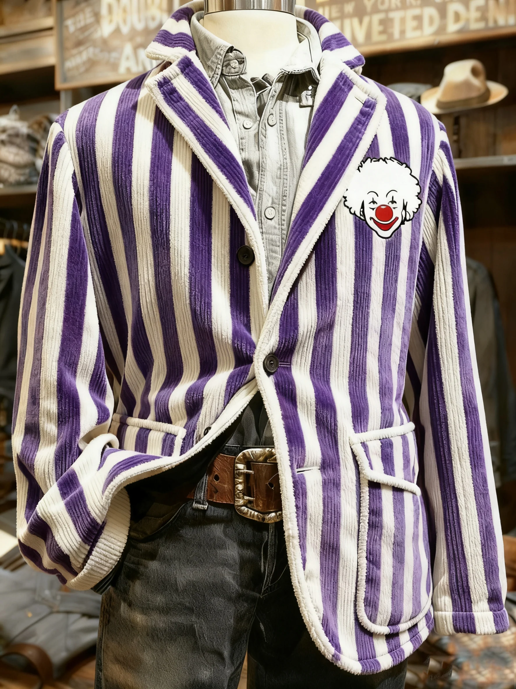 Herren Freizeitjacke aus Cord mit Kölner Karnevals-Print