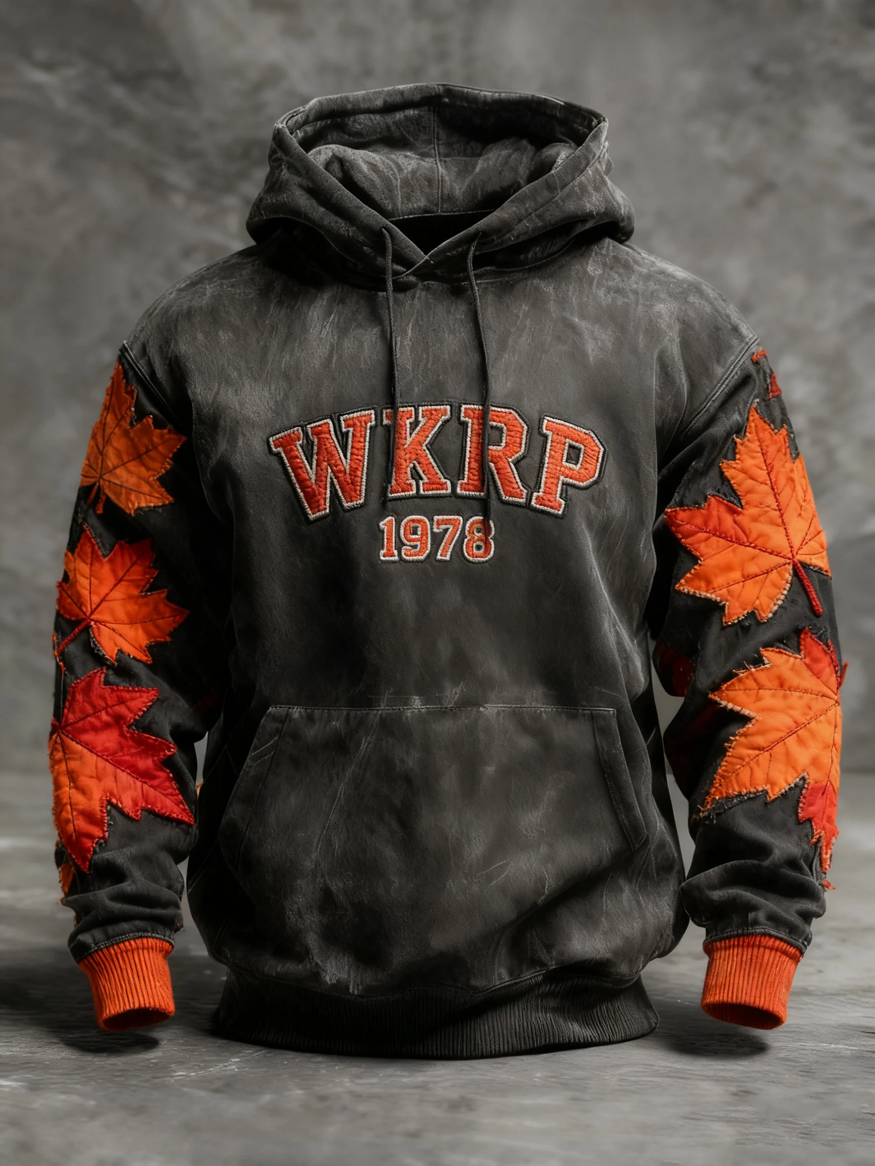 Men's Vintage WKPR Thankgiving More Turkey Less Talk 1978 Print Hoodie