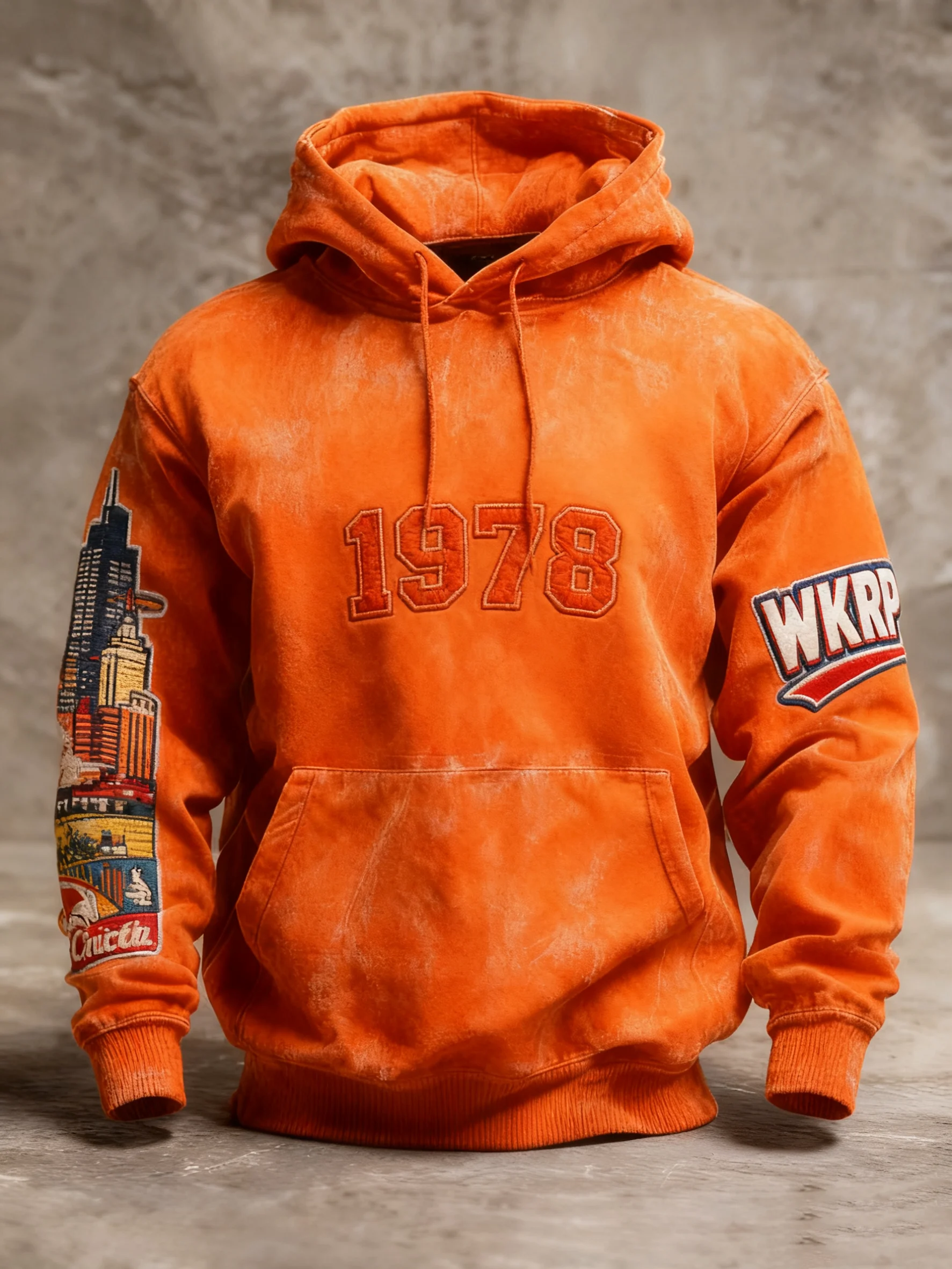 Men's Vintage WKPR Thankgiving Print Hoodie