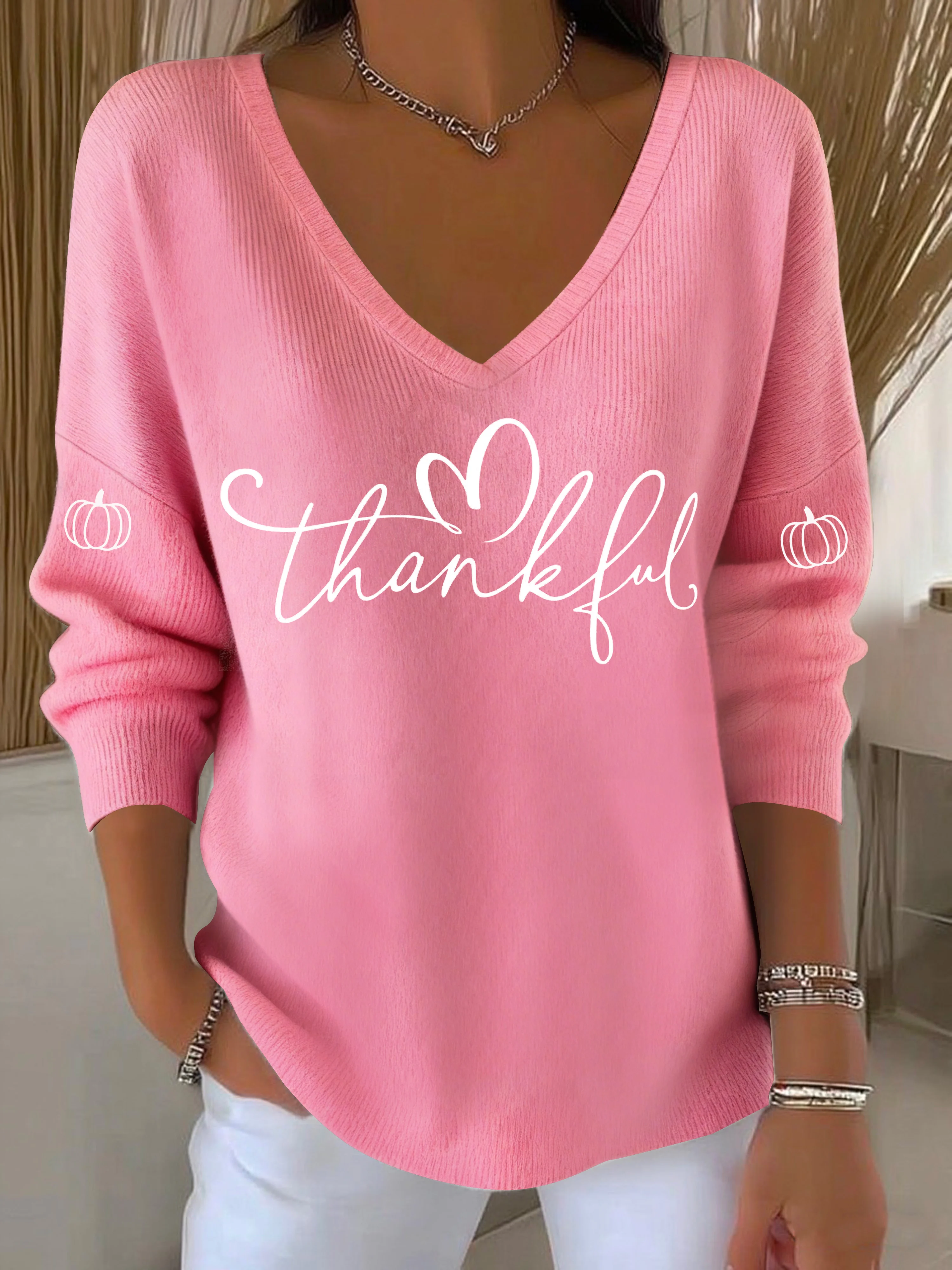 Women's Fall Thanksgiving Pumpkin Top