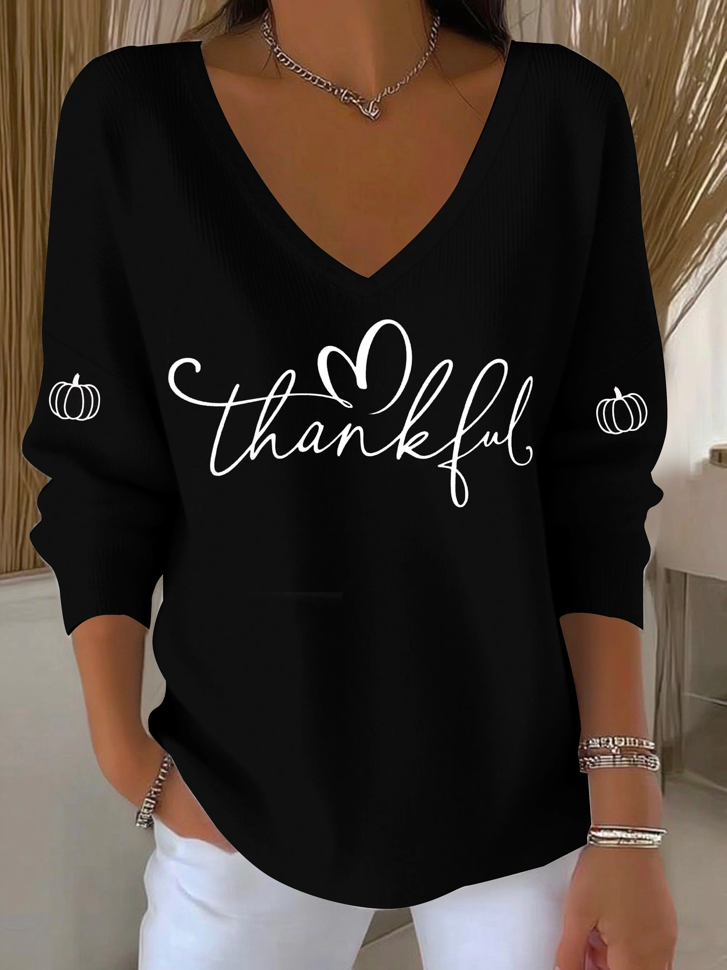 Women's Fall Thanksgiving Pumpkin Top